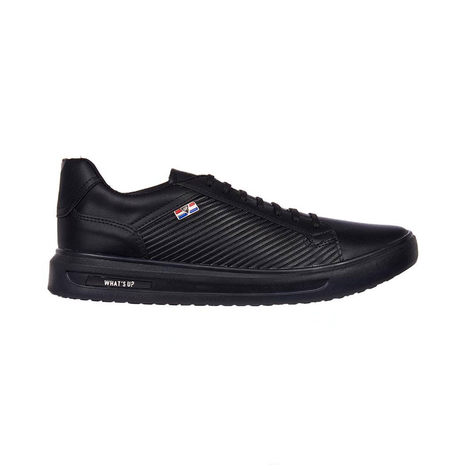 Tenis Moda Casual Hombre Cómodos Negros Tipo Piel 