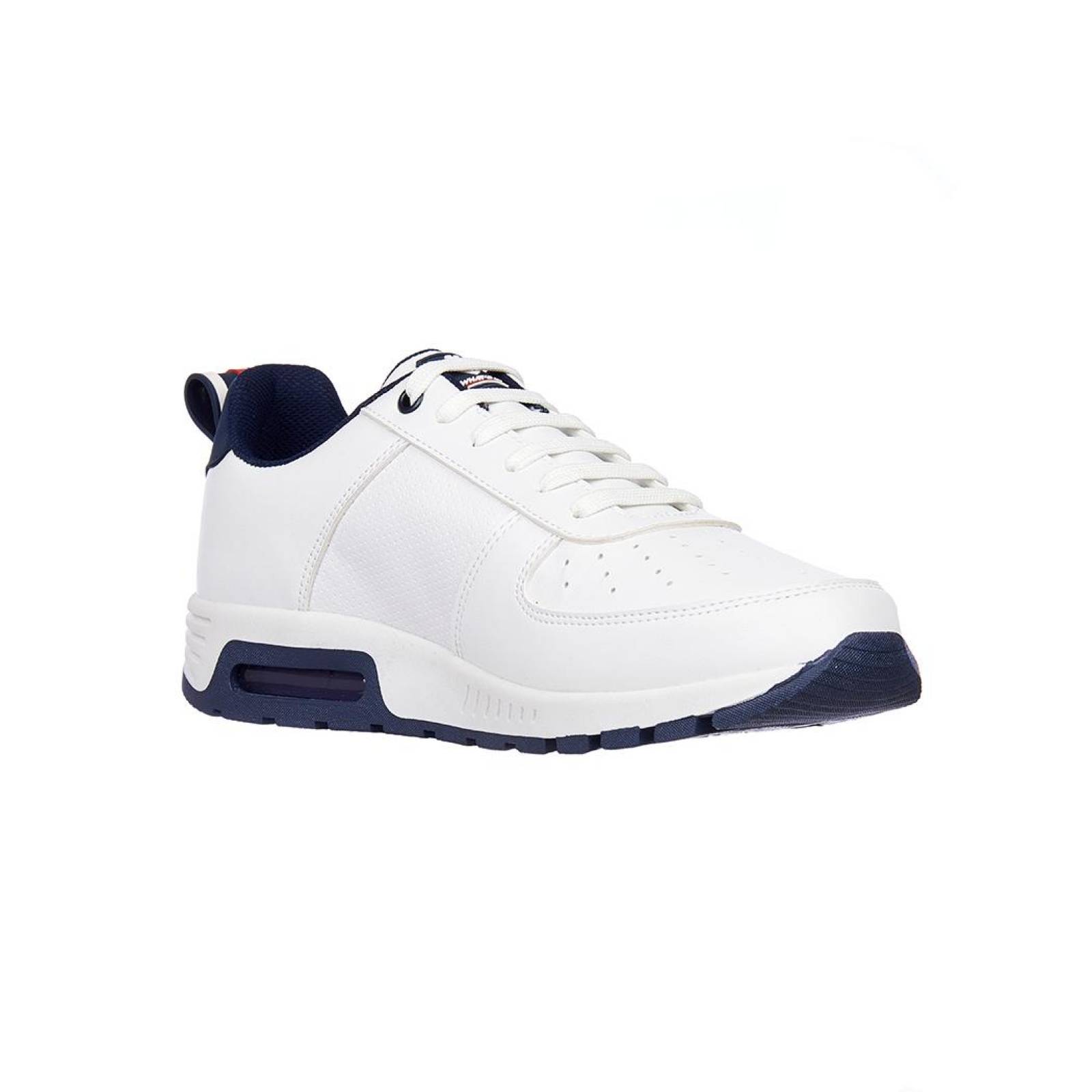 Tenis Moda Casual Hombre Tipo Piel Blanco Cómodo 