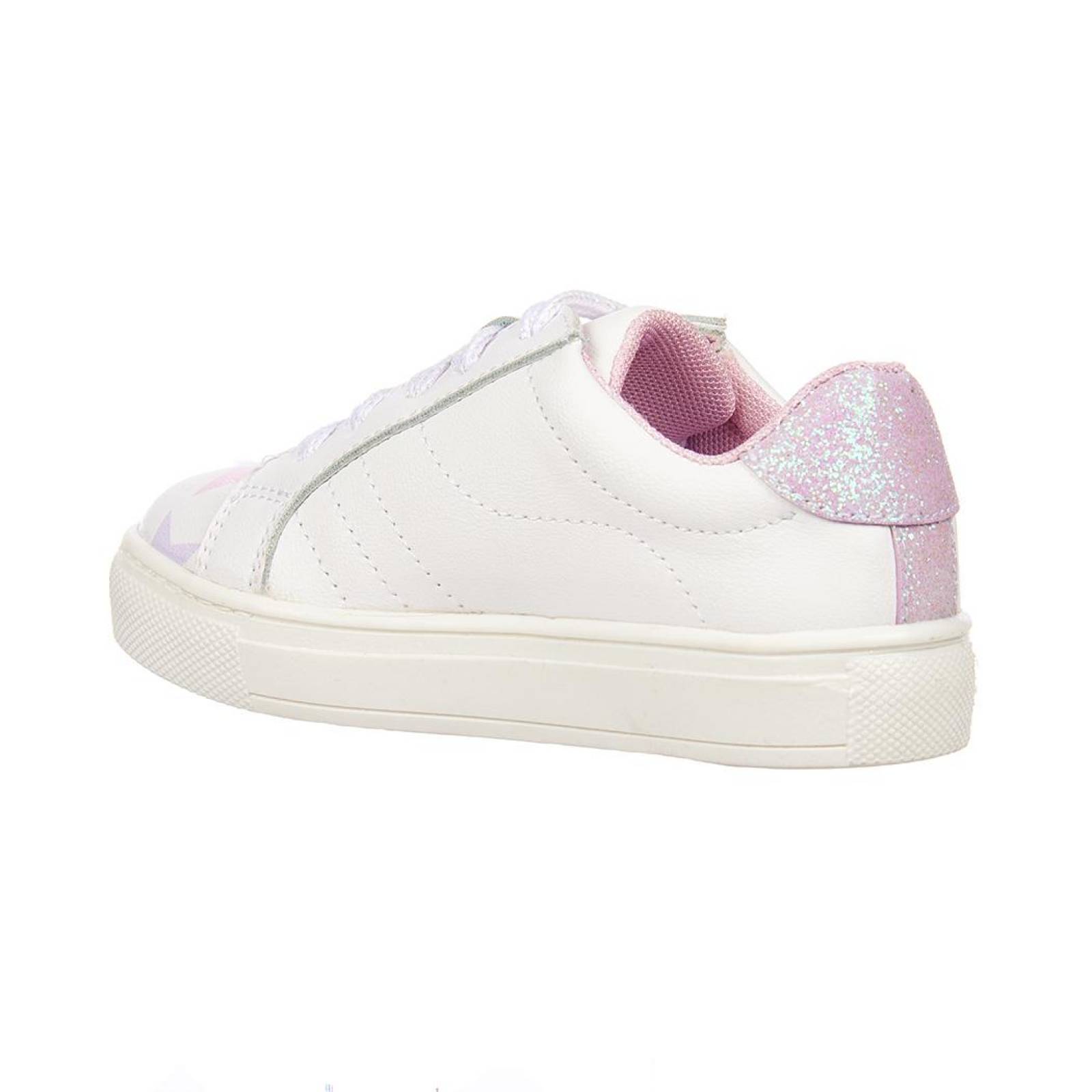 Tenis Con Estrellas Para Niñas Tipo Piel Blanco Casual