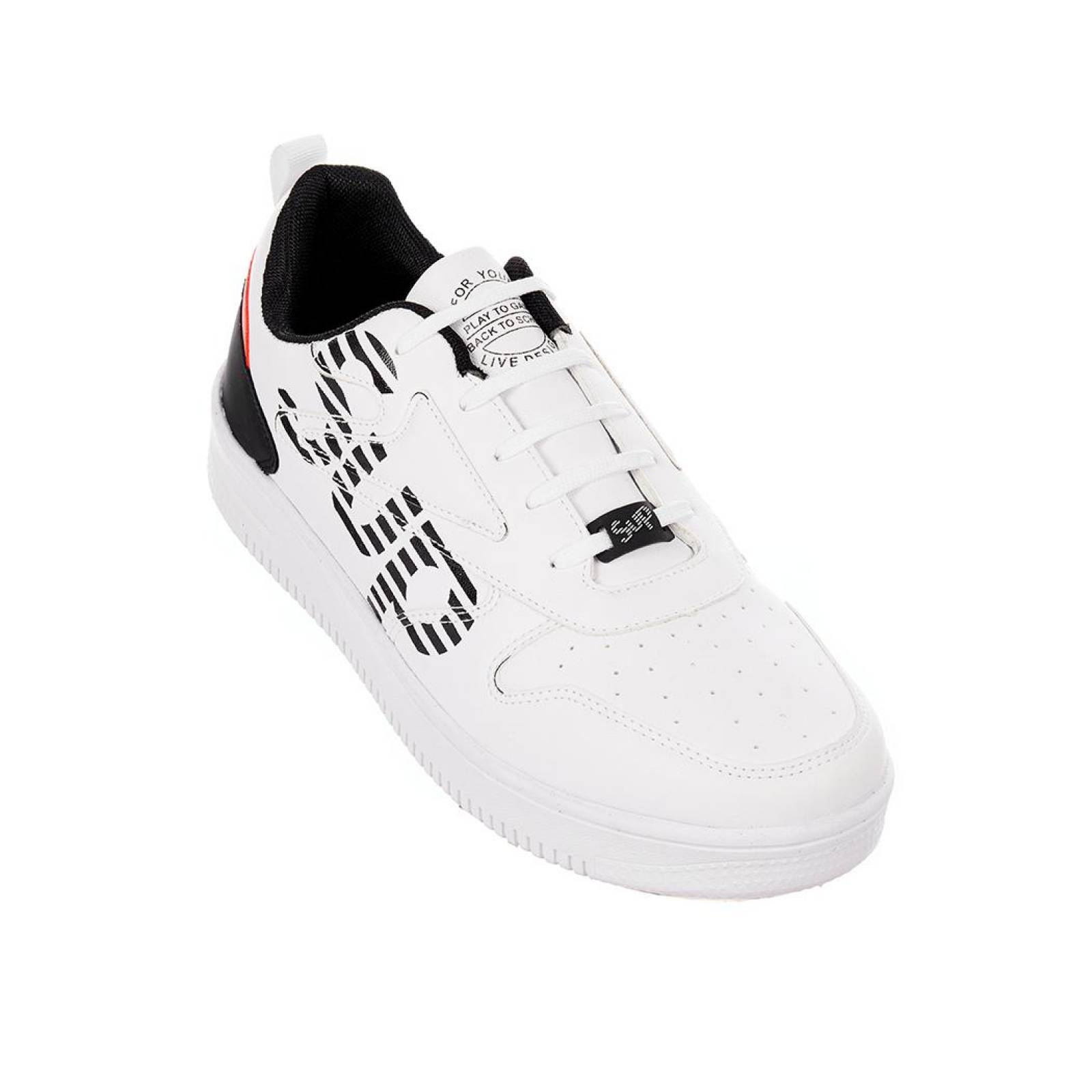 Tenis Urbanos Moda Hombre Tipo Piel Blanco Cómodos 