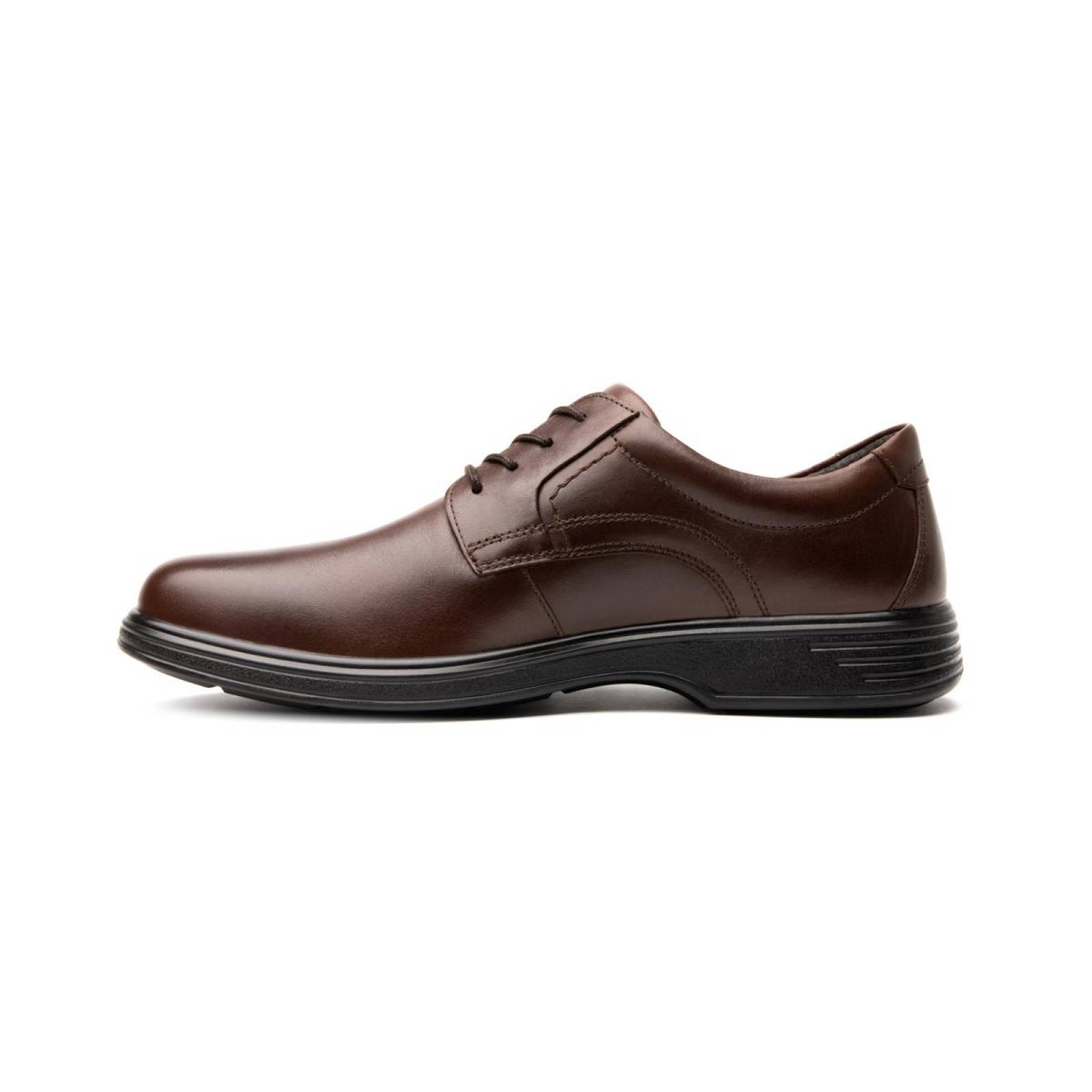 Zapato Derby Flexi Para Hombre Estilo 59301 Café Casual 