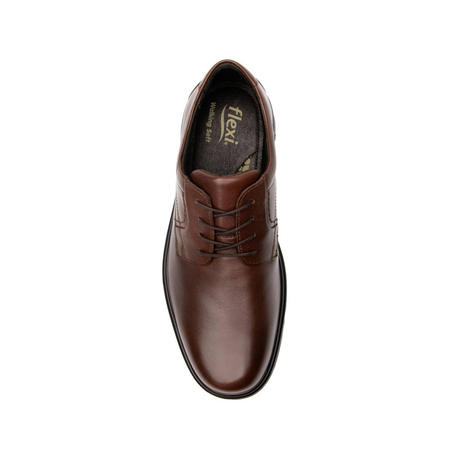 Zapato Derby Flexi Para Hombre Estilo 59301 Café Casual 