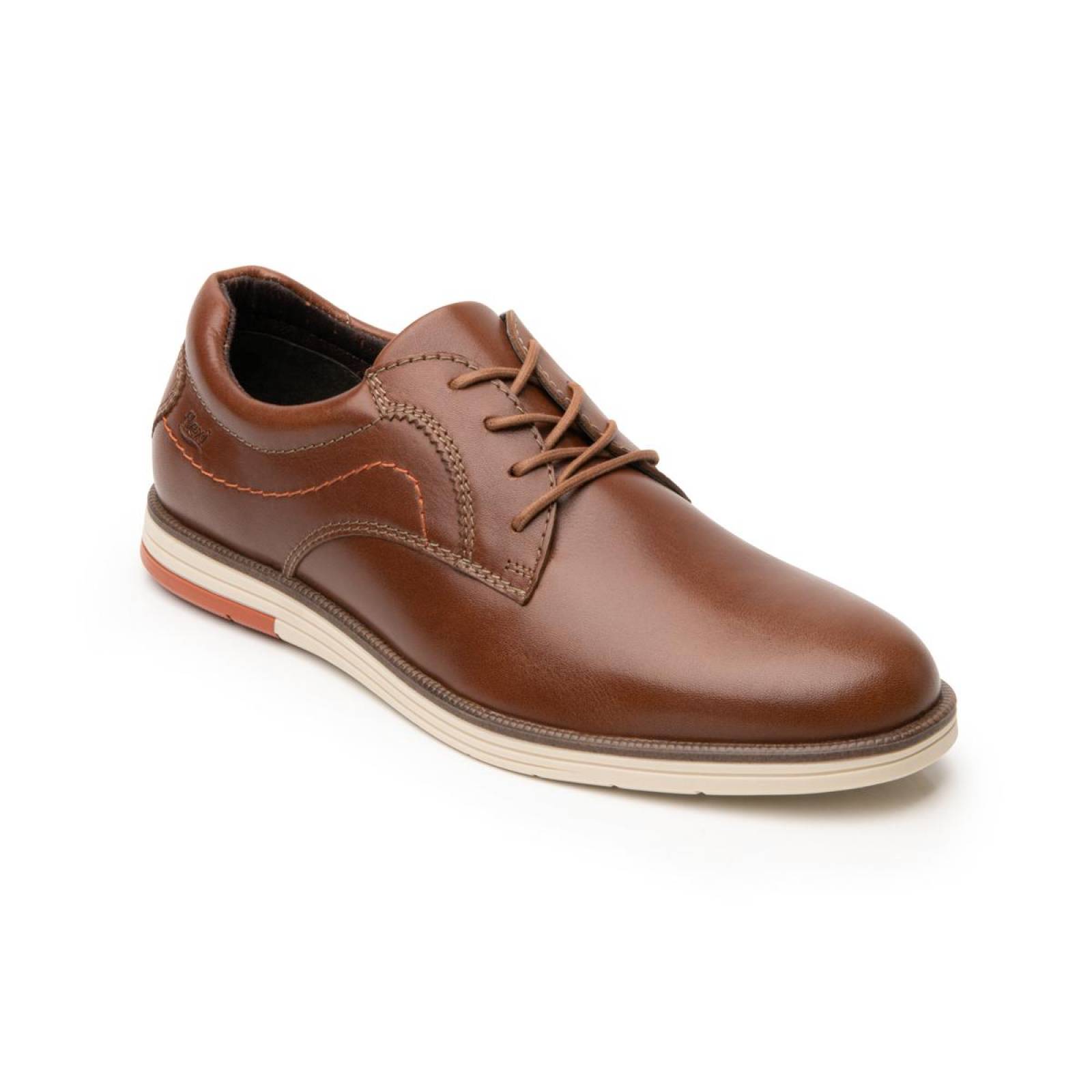 Zapato Derby Flexi Para Hombre Estilo 406701 Tan Casual 