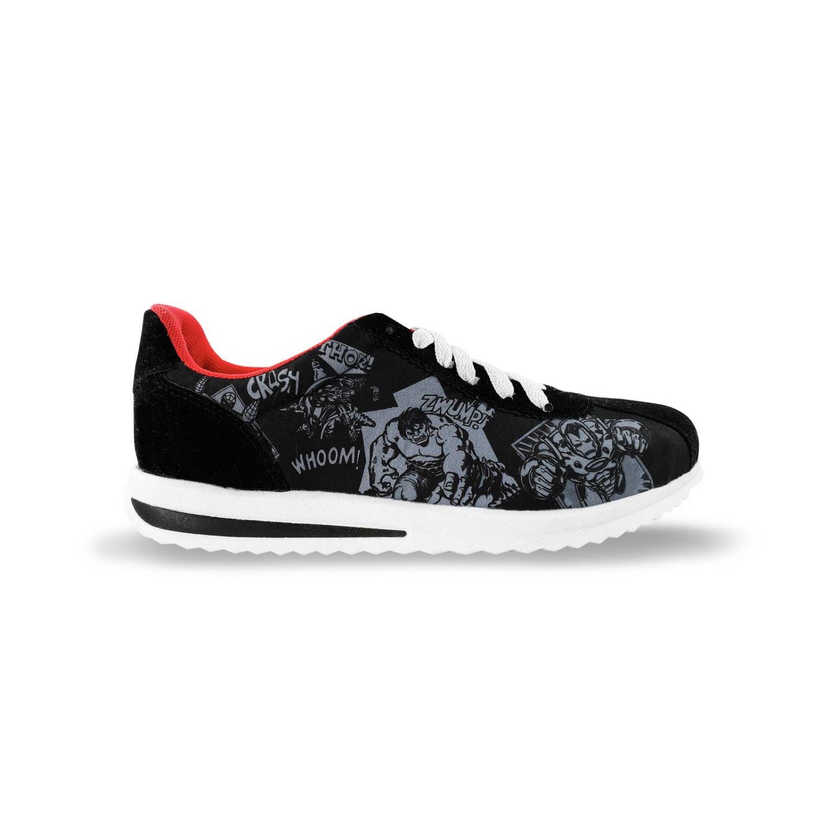 Tenis Panam Marvel Hombre Mujer Casuales Negro Textil 