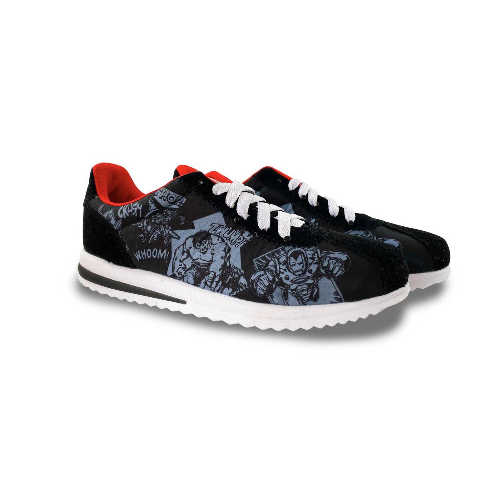 Tenis Panam Marvel Hombre Mujer Casuales Negro Textil 