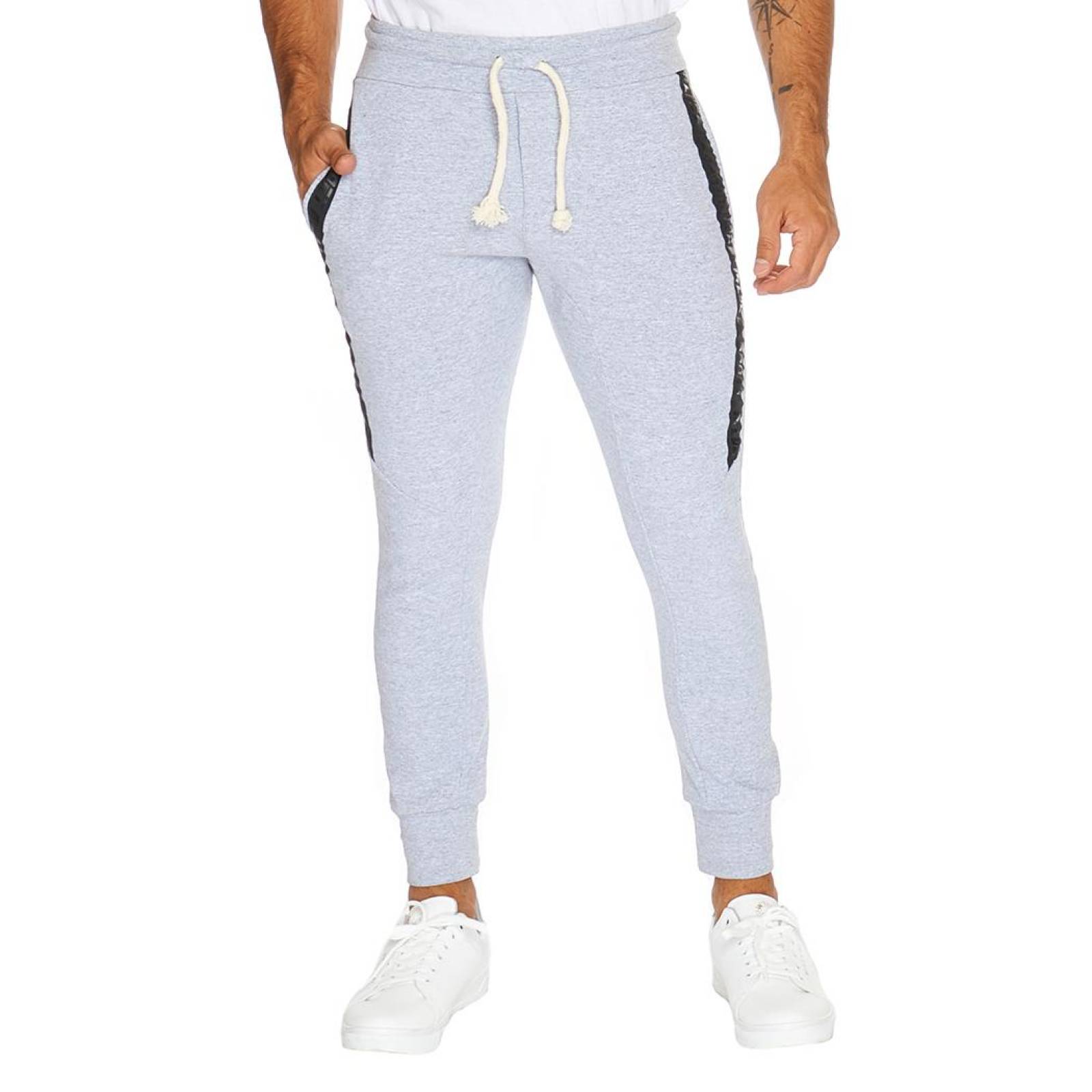 Jogger Hombre Pants Deportivo Slim Fit Suave Gris Cómodo 