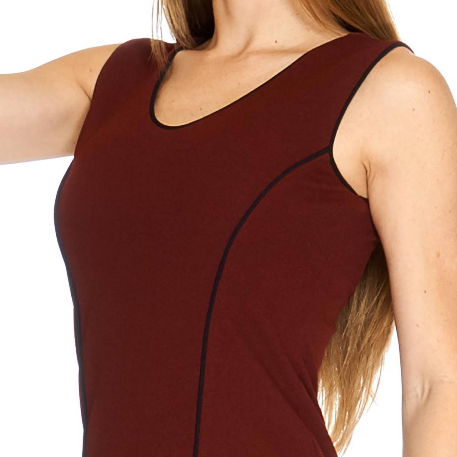 Vestido Mujer Corte Princesa Cómodo Casual Formal Vino 