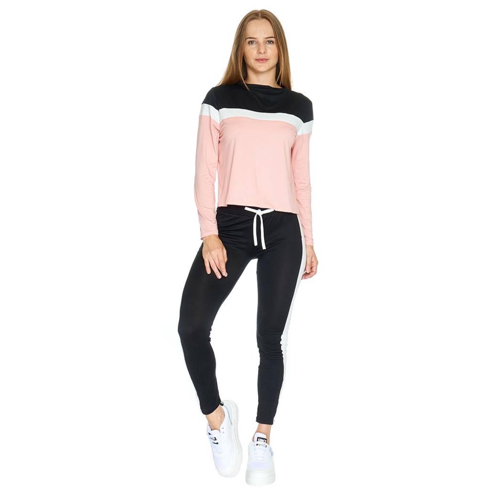 Conjunto Pants Blusa Para Mujer Casual Deportivo Negro 