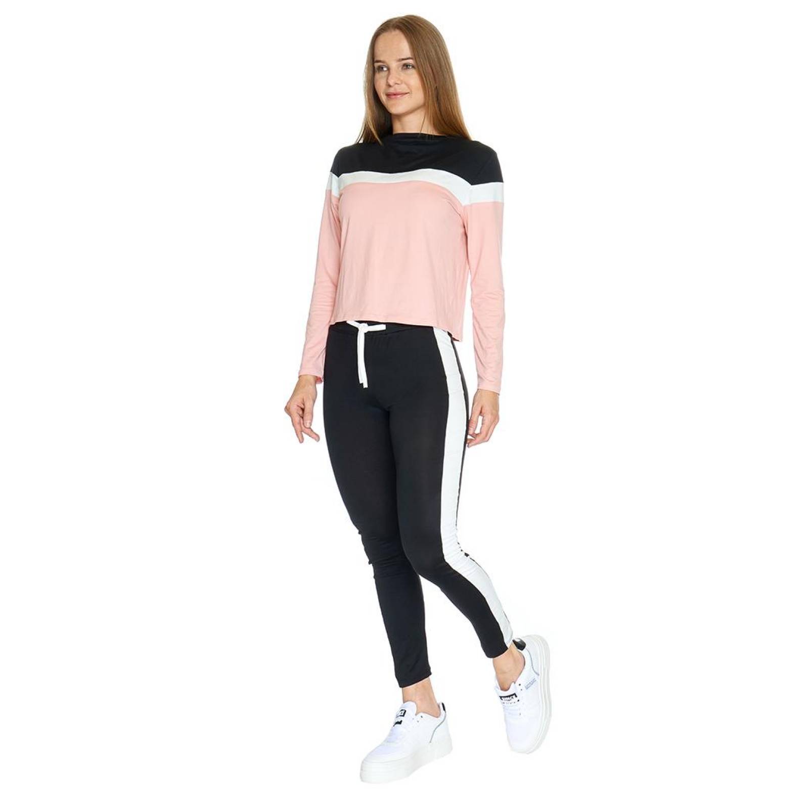 Conjunto Pants Blusa Para Mujer Casual Deportivo Negro 