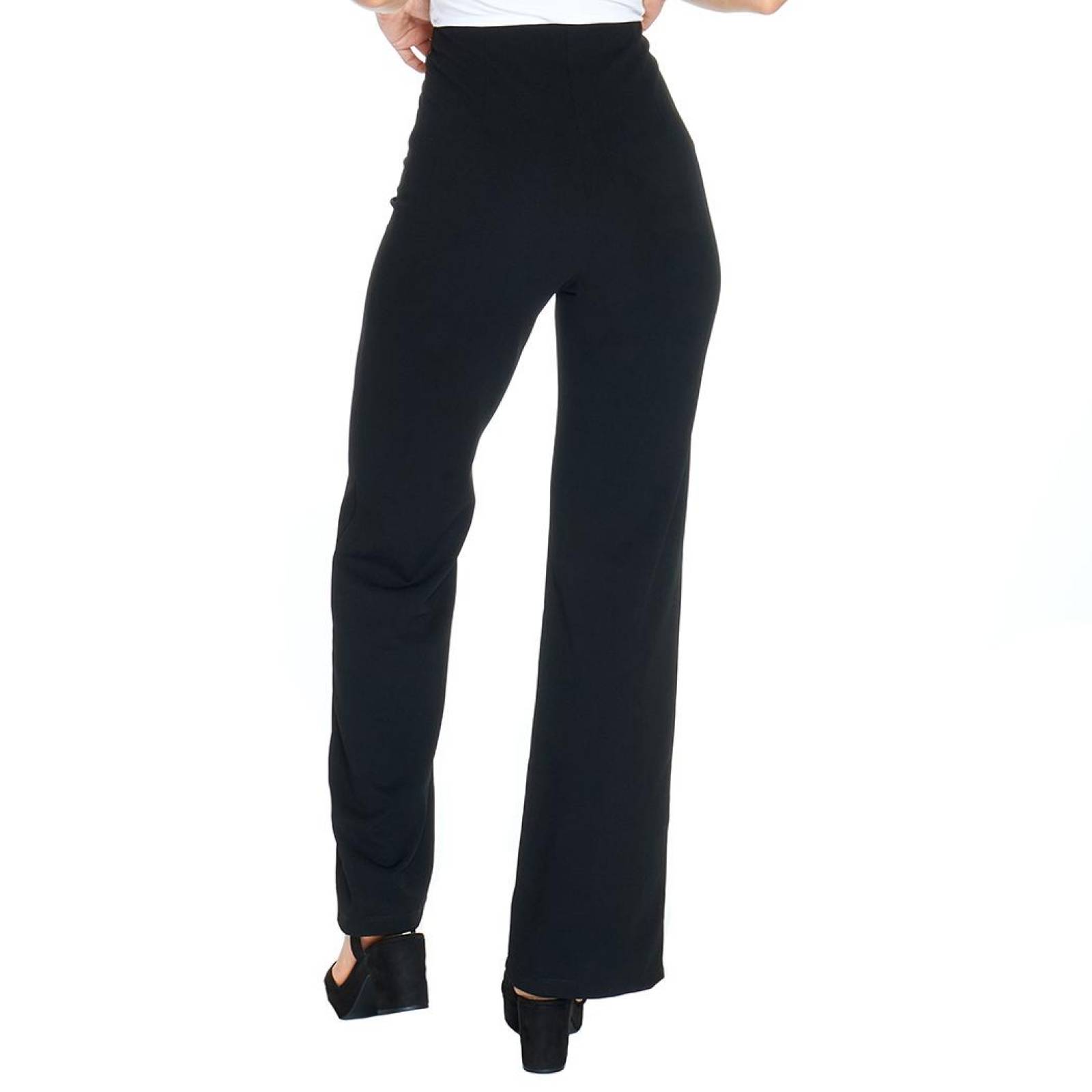 Pantalón Flare Mujer Con Botones Formal Casual Negro Holgado