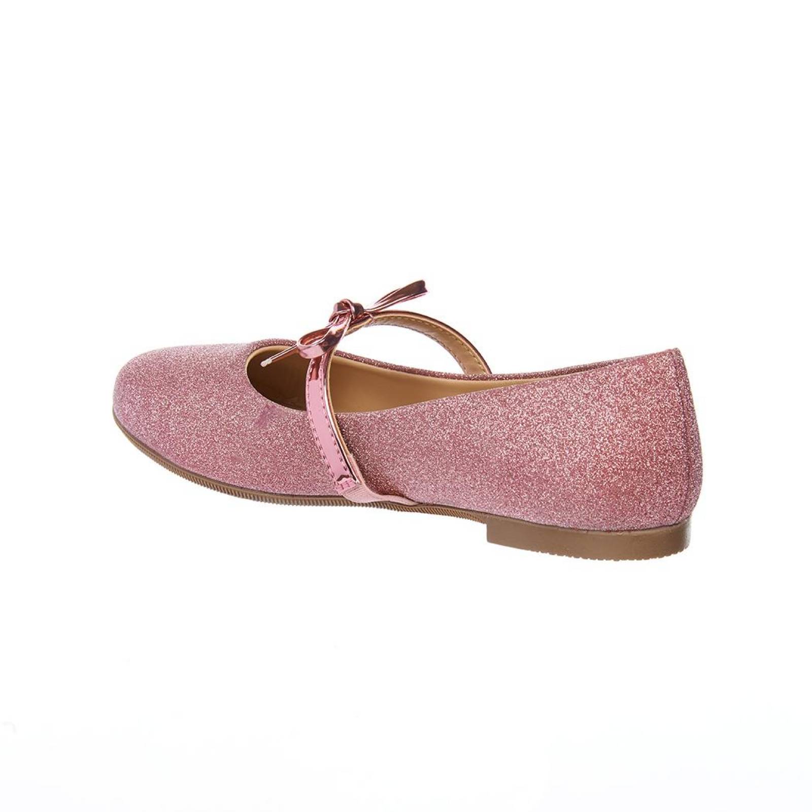 Flats Para Niñas Zapatos Rosas Con Glitter Moda Casuales 