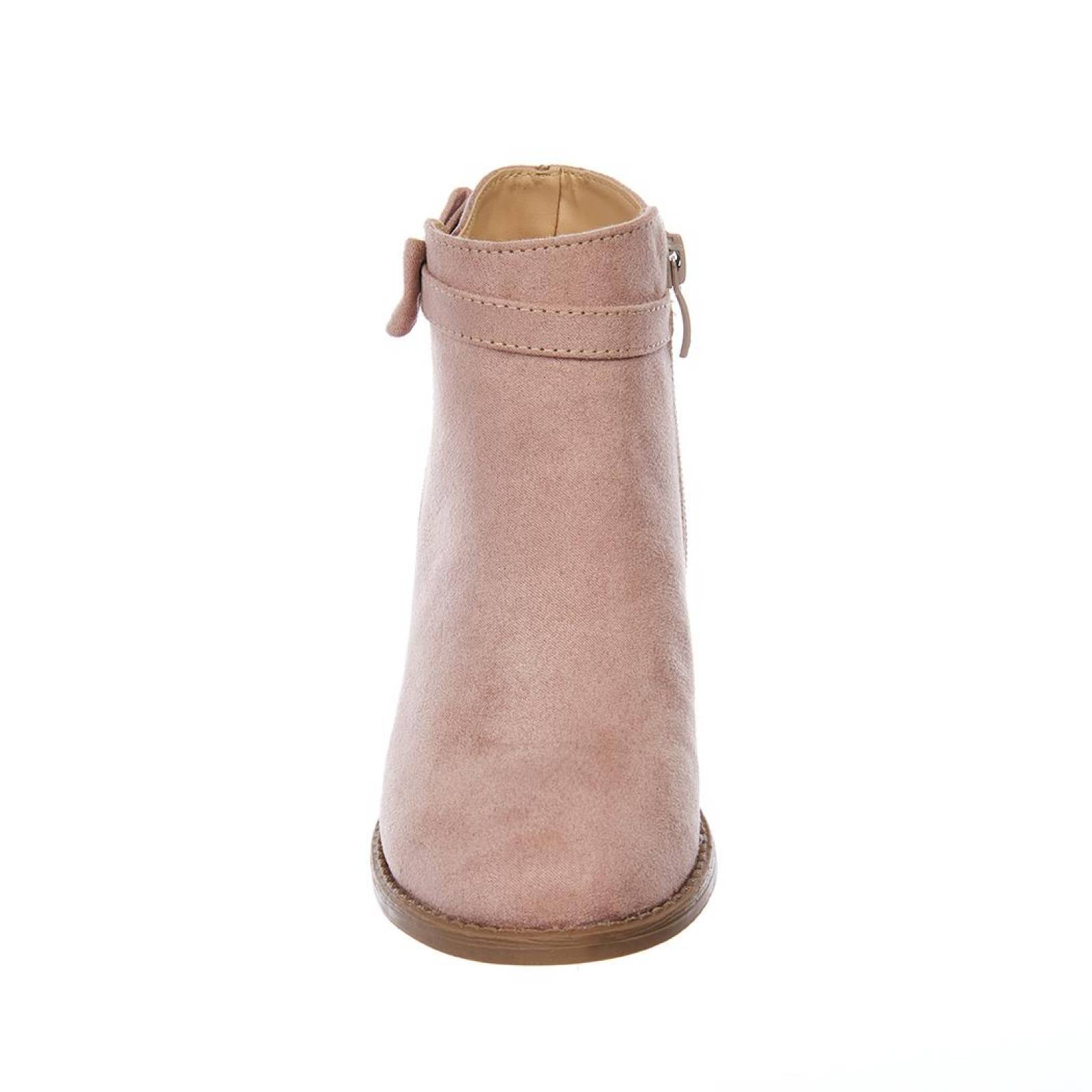 Botines Rosas Con Moño Tipo Gamuza Mujer Juvenil Casual 