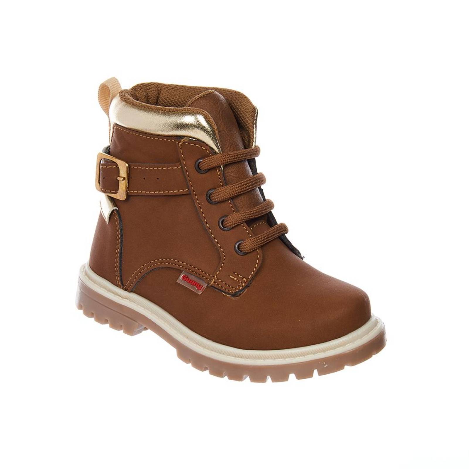 Botas Para Niña Moda Infantil Casual Tipo Piel Café Cómoda