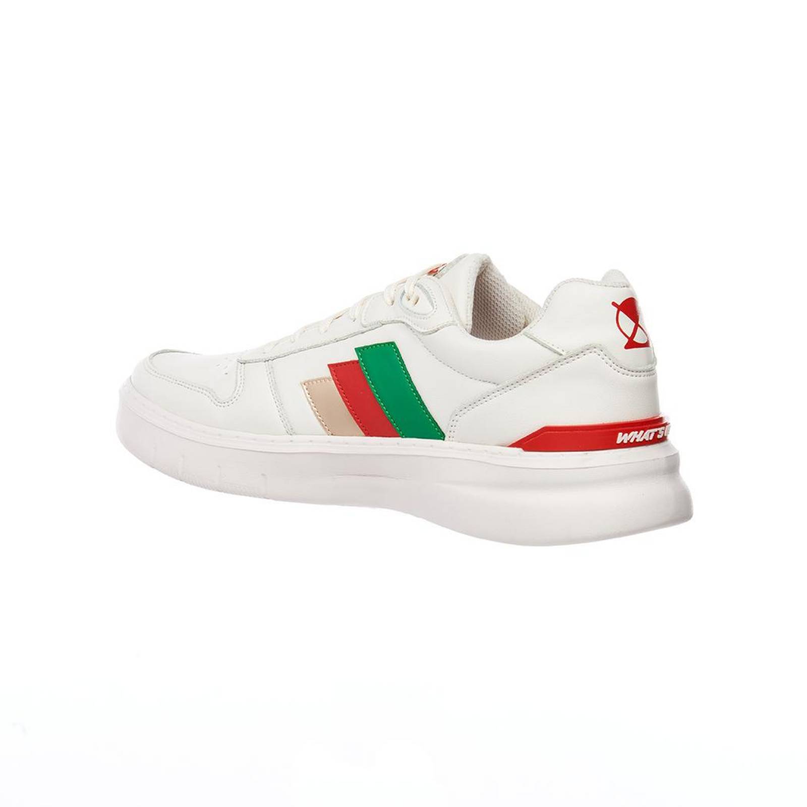 Tenis Casuales Blancos Para Hombre Tipo Piel Con Franjas 