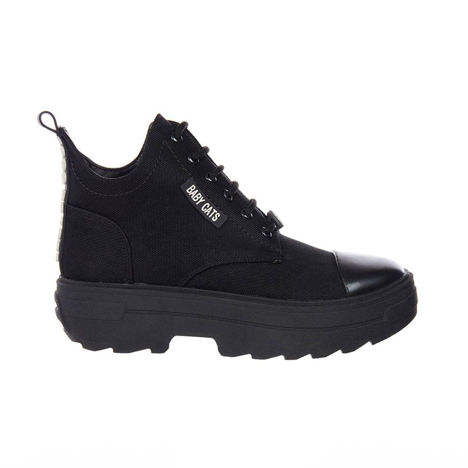 Tenis Botín Con Plataforma Moda Casual Mujer Negro 