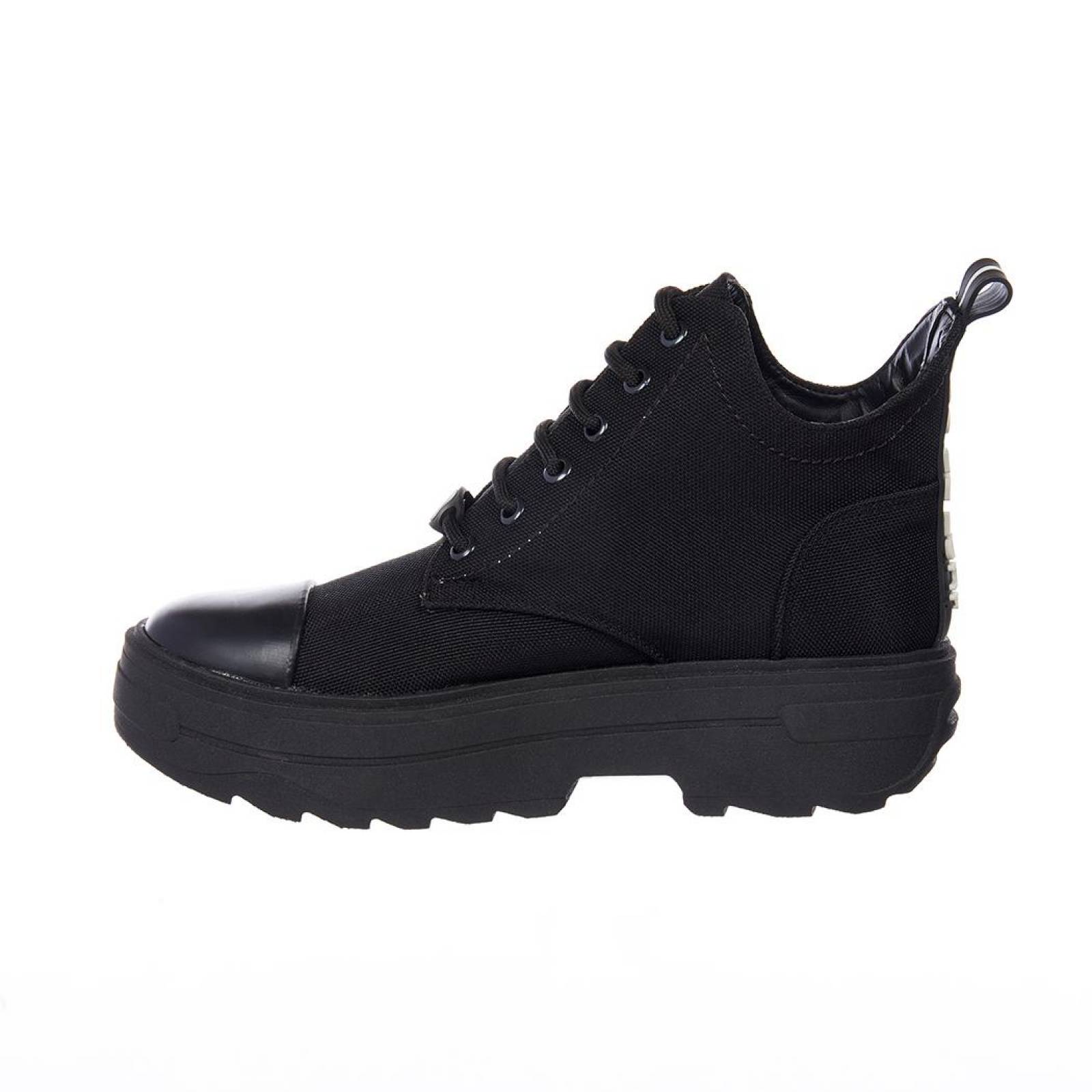 Tenis Botín Con Plataforma Moda Casual Mujer Negro 