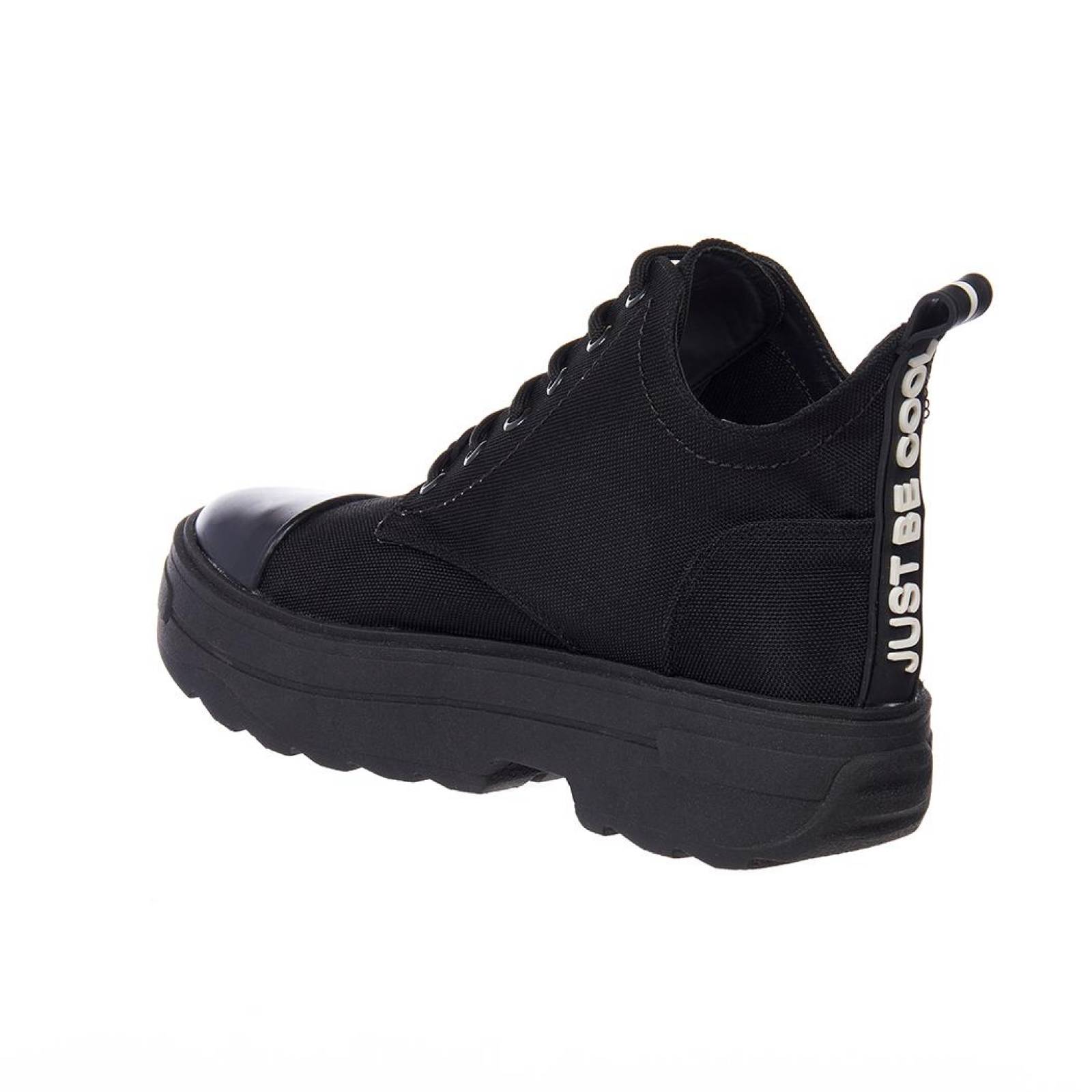 Tenis Botín Con Plataforma Moda Casual Mujer Negro 