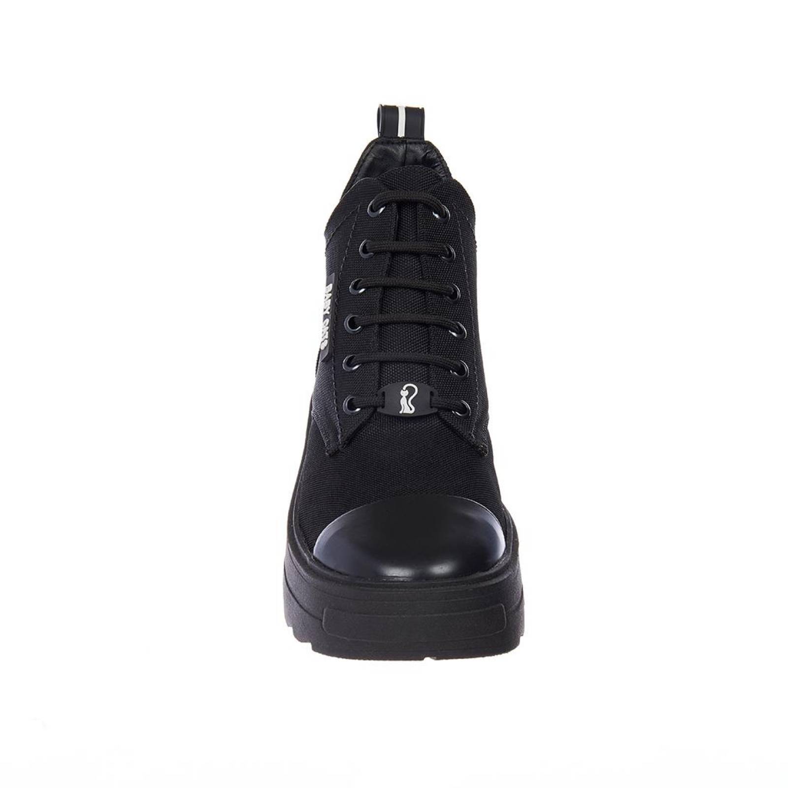 Tenis Botín Con Plataforma Moda Casual Mujer Negro 