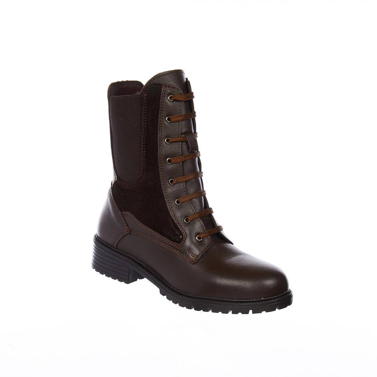 Botas Dama Mujer Juvenil Agujeta Moda Casual Caf C moda