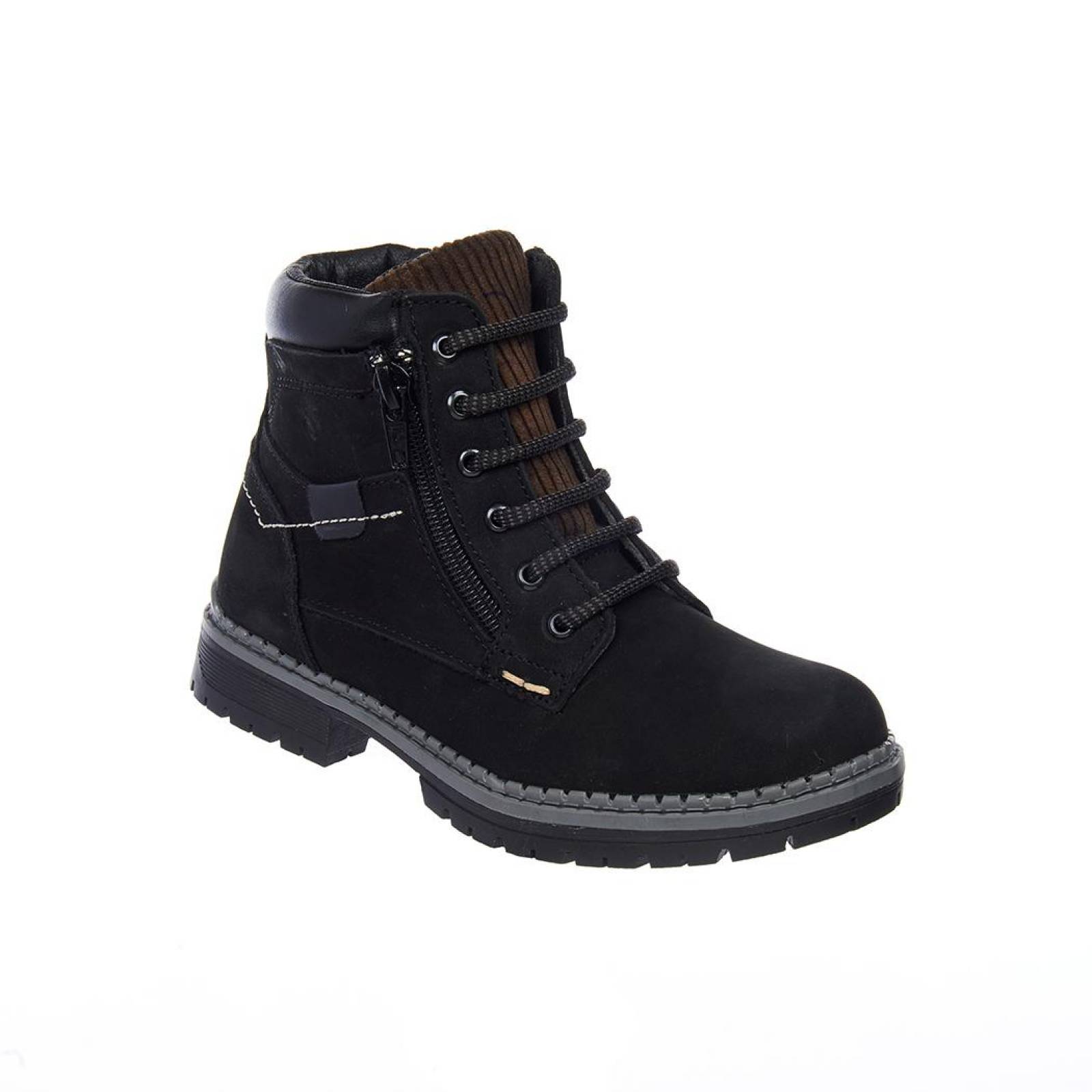 Botines Casuales Moda Mujer/Juveniles Agujetas Nobuck Negro 