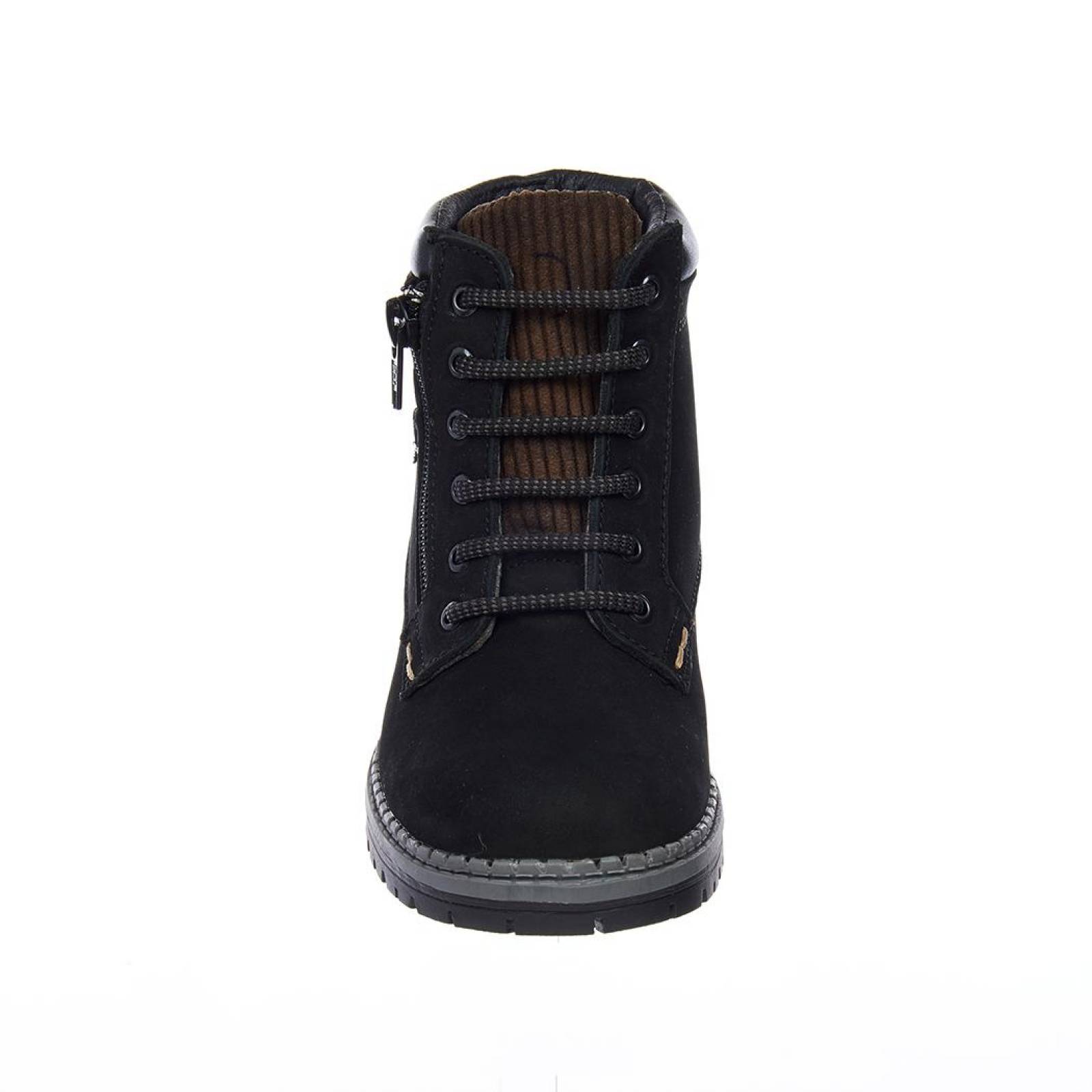 Botines Casuales Moda Mujer/Juveniles Agujetas Nobuck Negro 