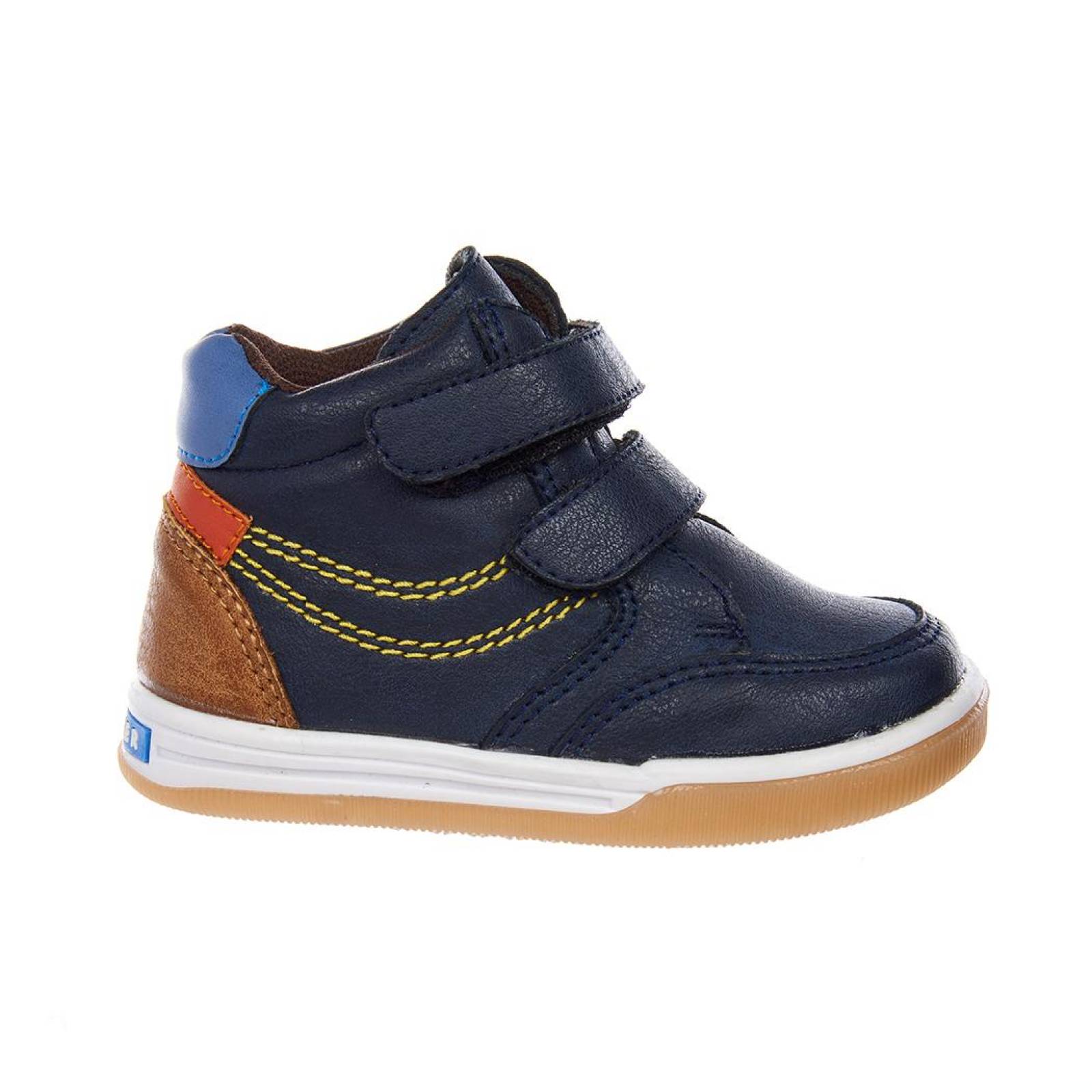 Tenis En Botín Niño Infantil Moda Casual Tipo Piel Marino 
