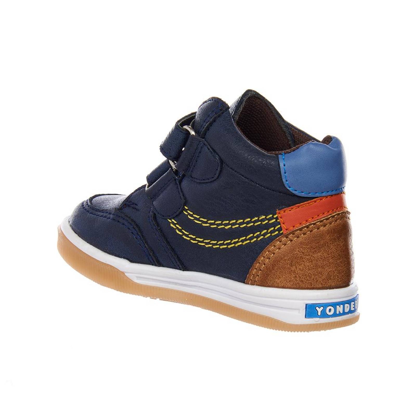 Tenis En Botín Niño Infantil Moda Casual Tipo Piel Marino 
