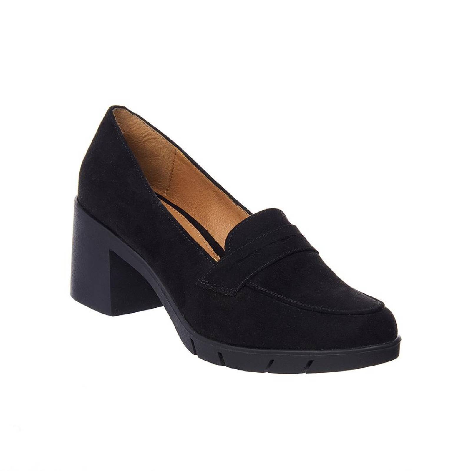 Zapato Mujer Moda Casual Formal Abierto Tipo Gamuza Negro 