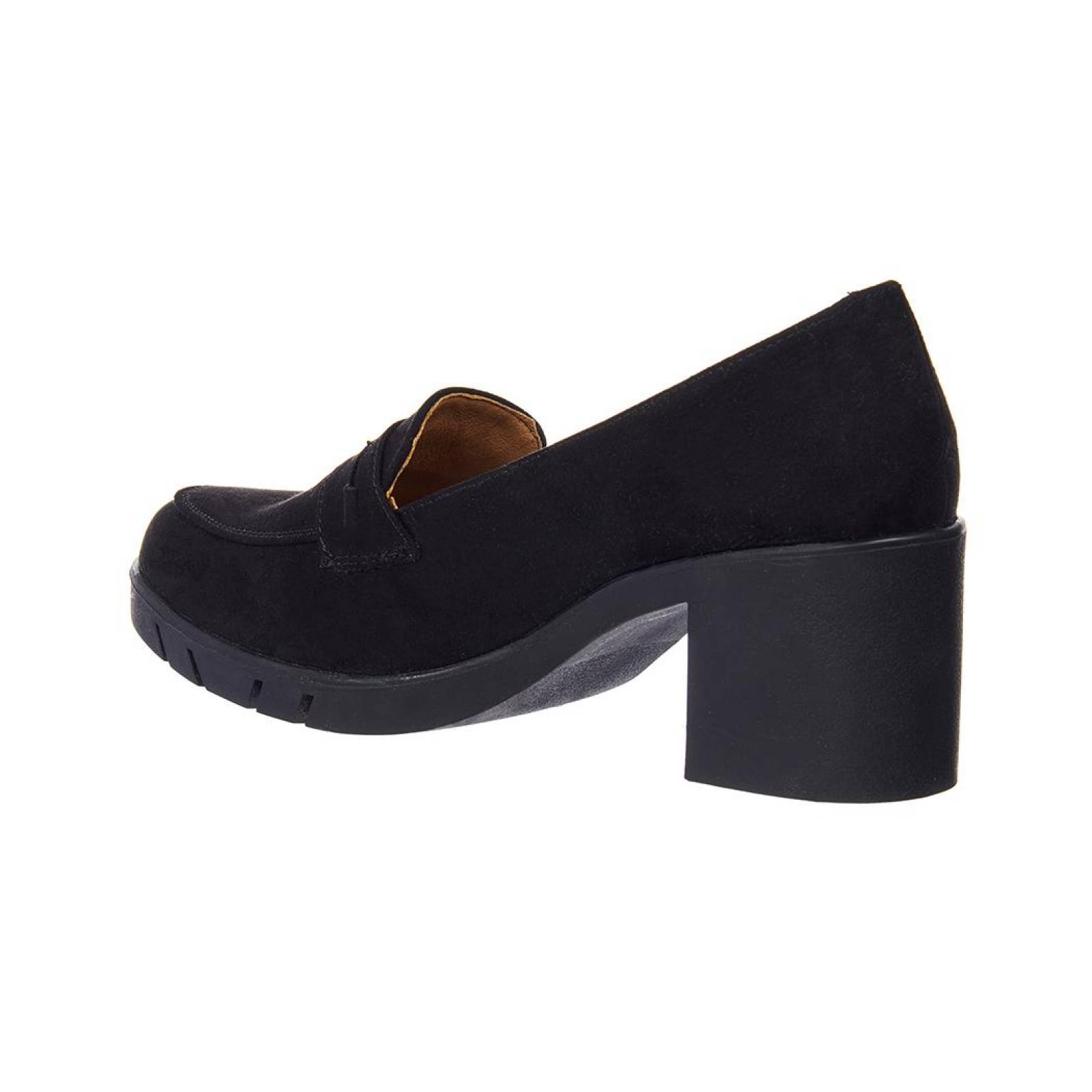 Zapato Mujer Moda Casual Formal Abierto Tipo Gamuza Negro 