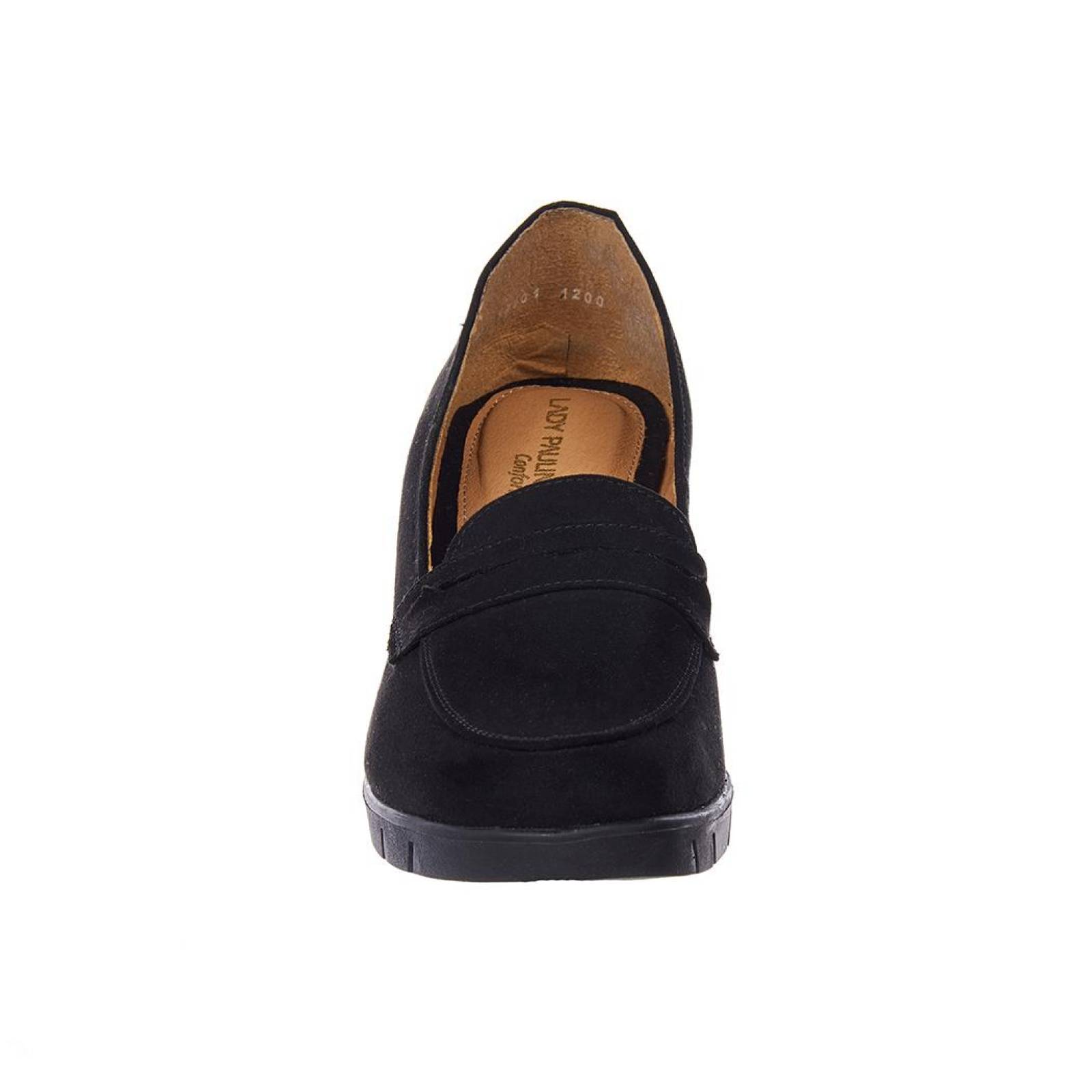 Zapato Mujer Moda Casual Formal Abierto Tipo Gamuza Negro 