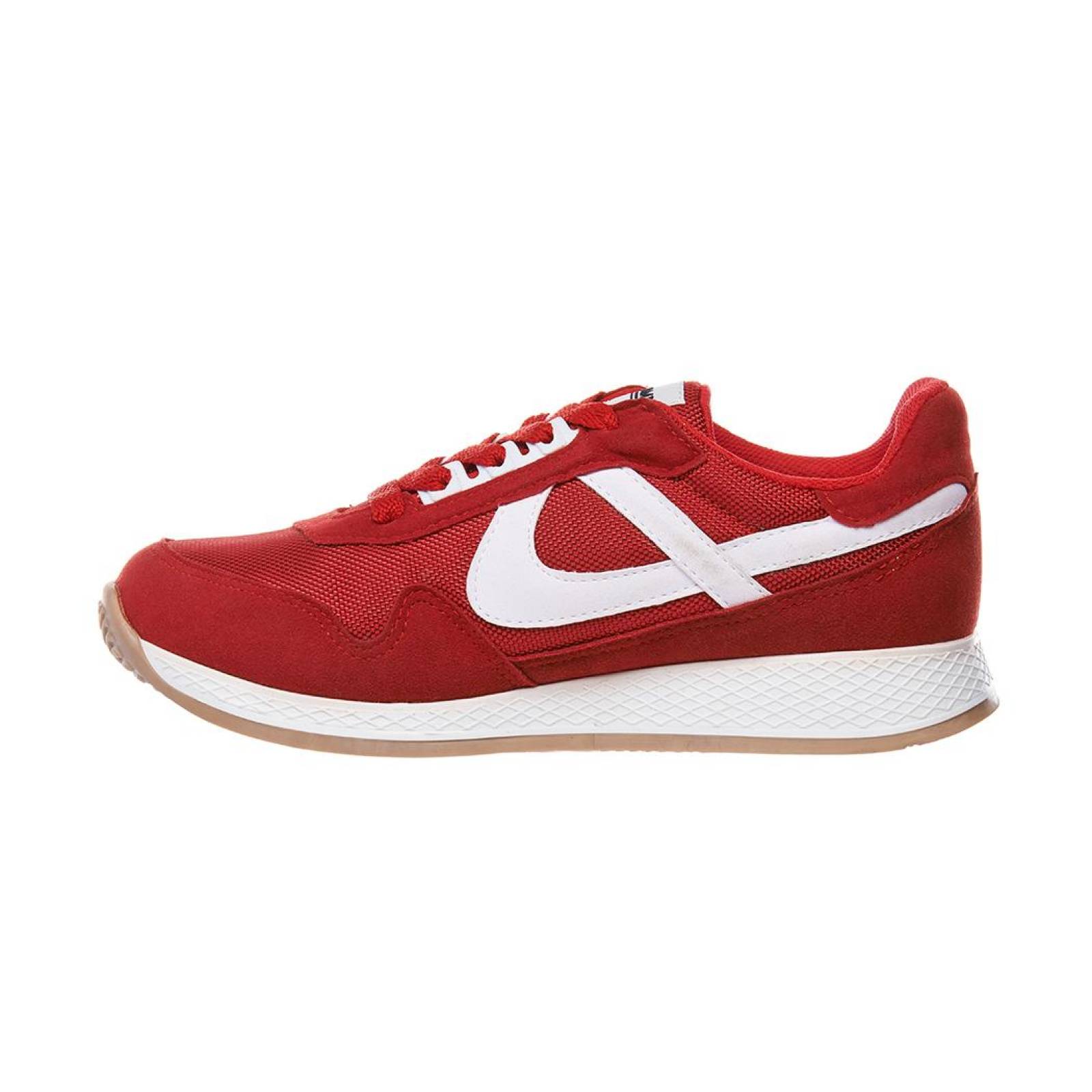 Tenis Panam Hombre Mujer Casual Deportivo Tipo Gamuza Rojo 