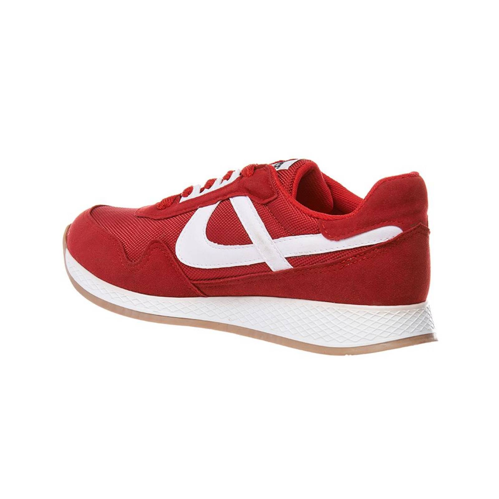 Tenis Panam Hombre Mujer Casual Deportivo Tipo Gamuza Rojo 