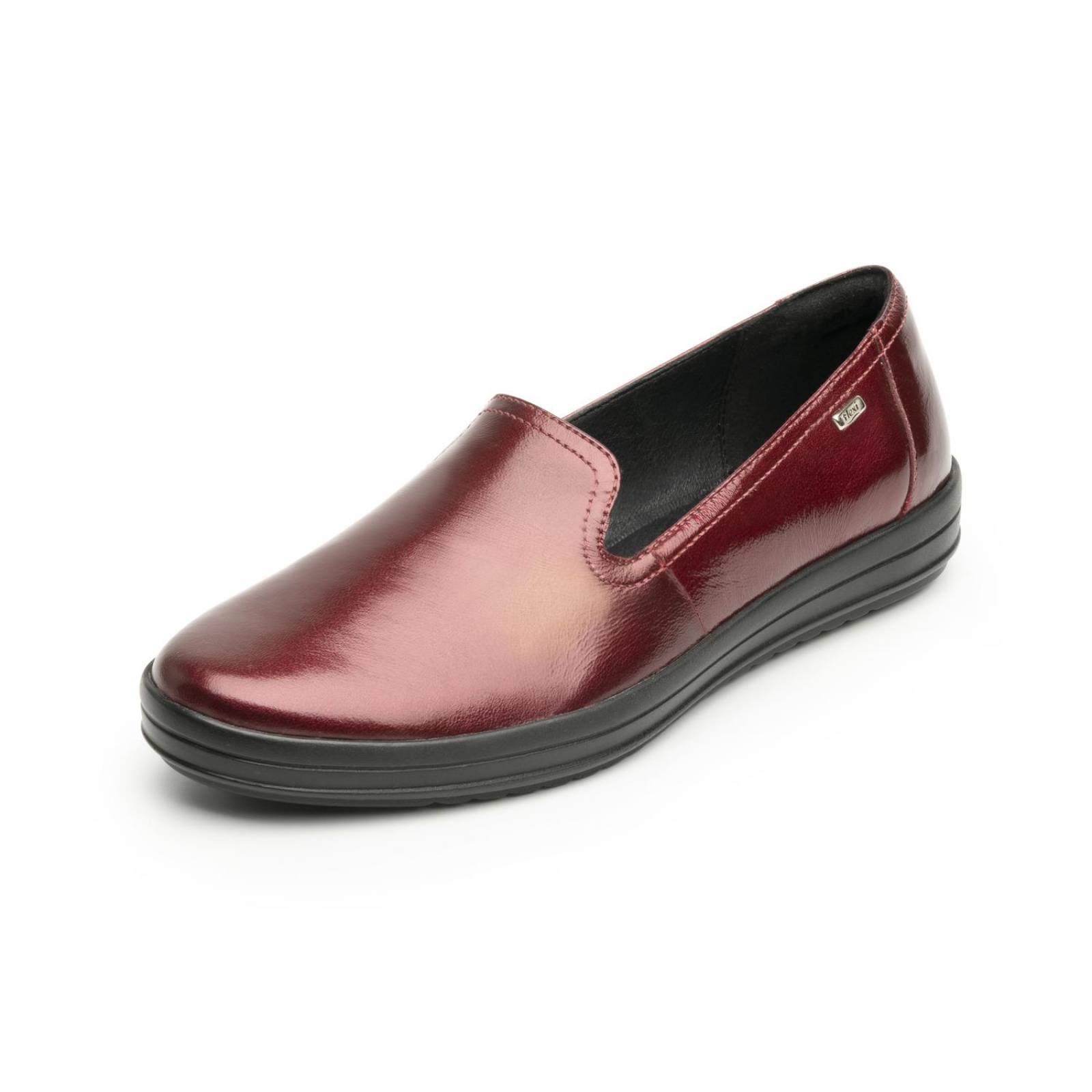 Zapato Flexi Para Mujer De piso Casual 109402 Charol Vino 