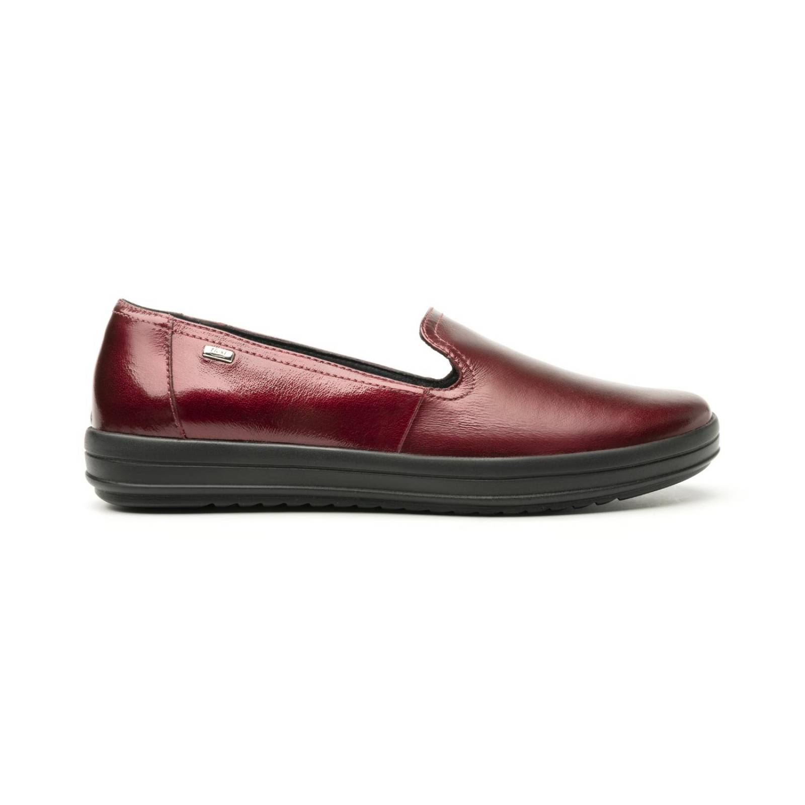 Zapato Flexi Para Mujer De piso Casual 109402 Charol Vino 