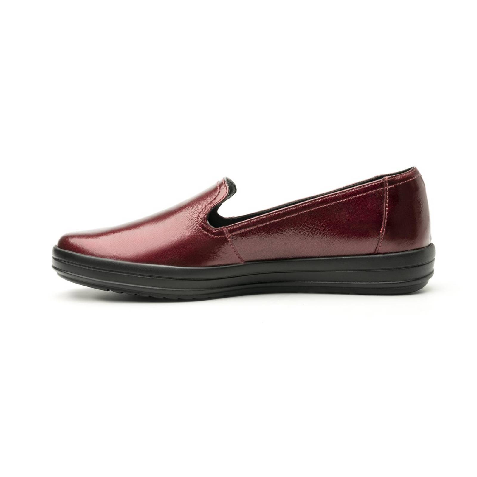 Zapato Flexi Para Mujer De piso Casual 109402 Charol Vino 