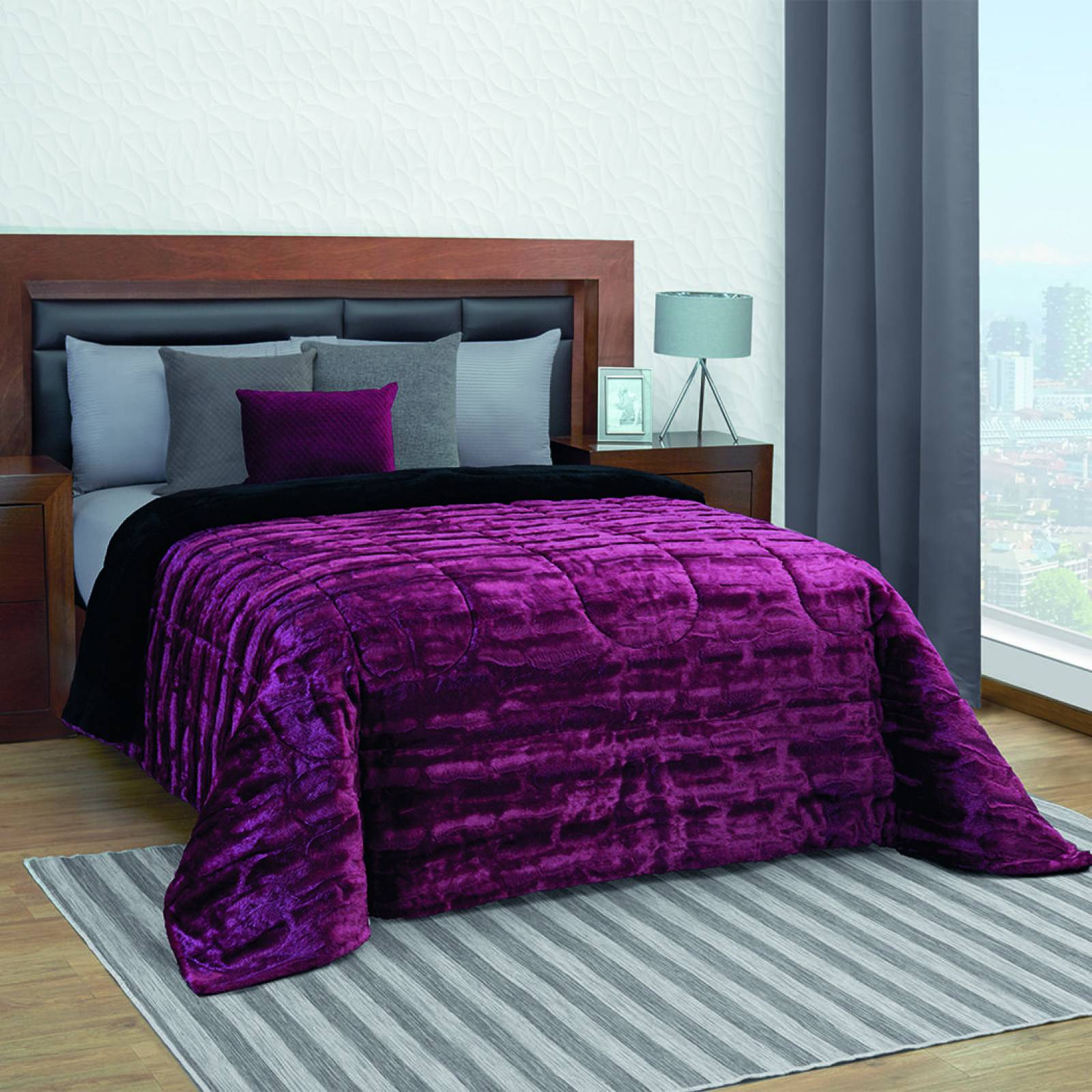 Cobertor De Borrega Mink Burdeos King Size Ultra Suave 