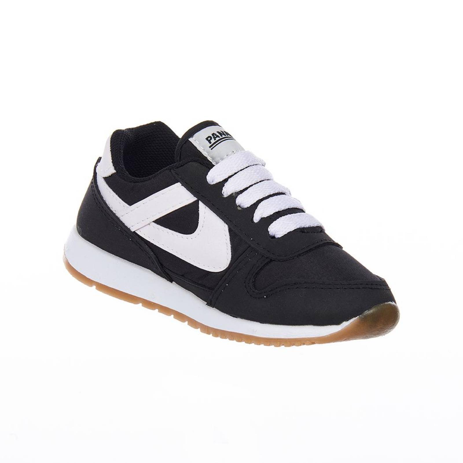 Tenis Panam Para Niño Niñas Textil Negros Moda Casuales 