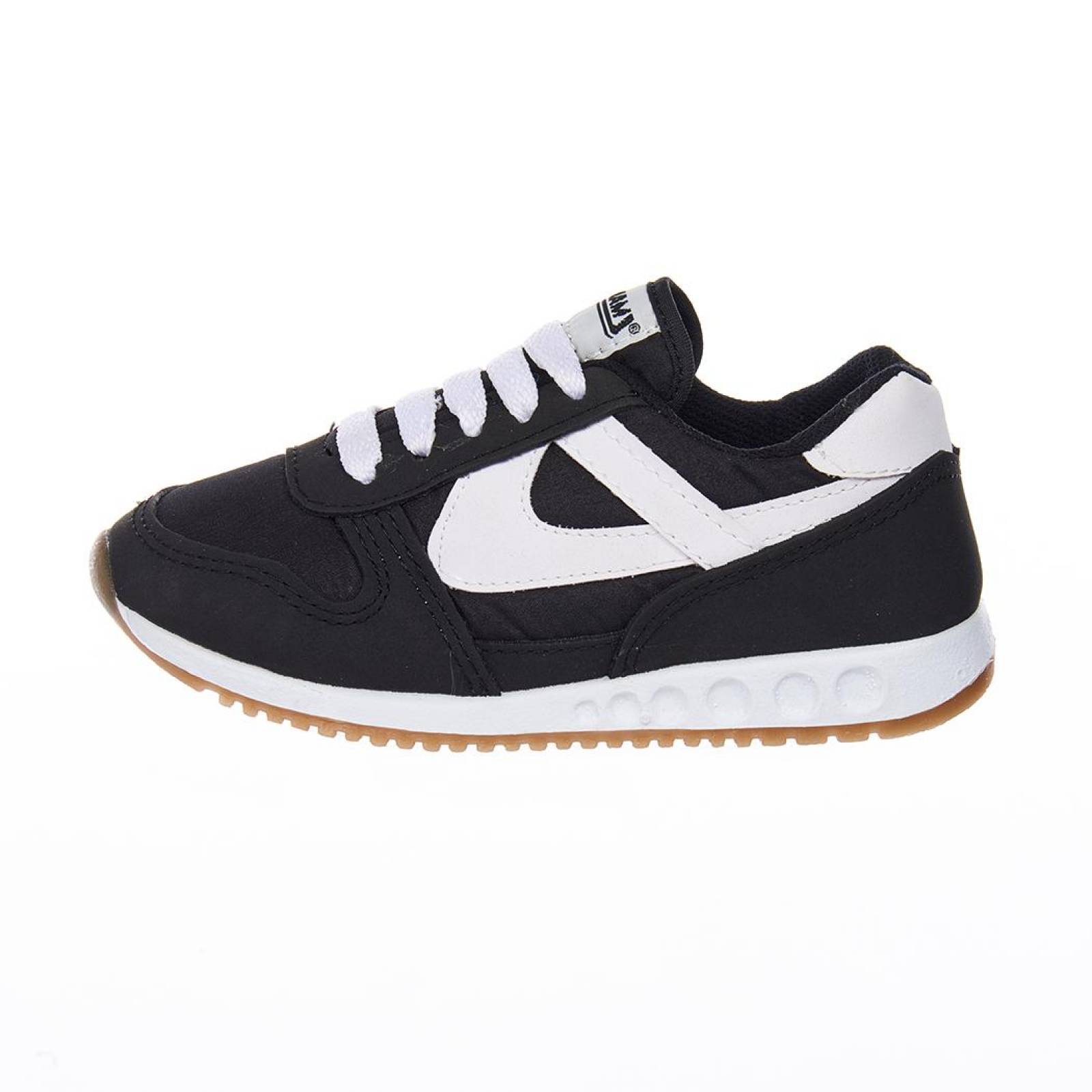 Tenis Panam Para Niño Niñas Textil Negros Moda Casuales 