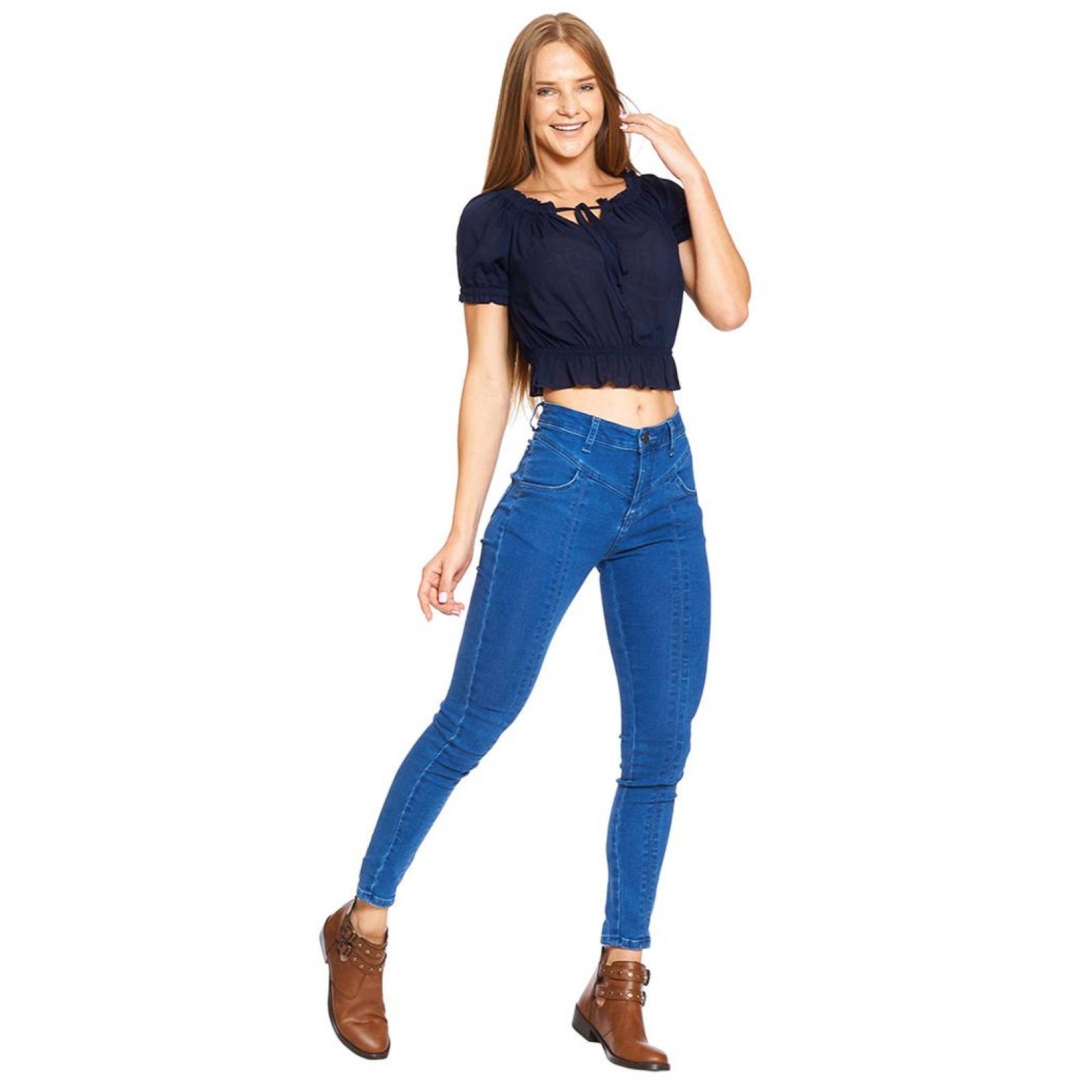 Blusa Mujer Juvenil Top Hombros Caídos Jareta Moda Casual 