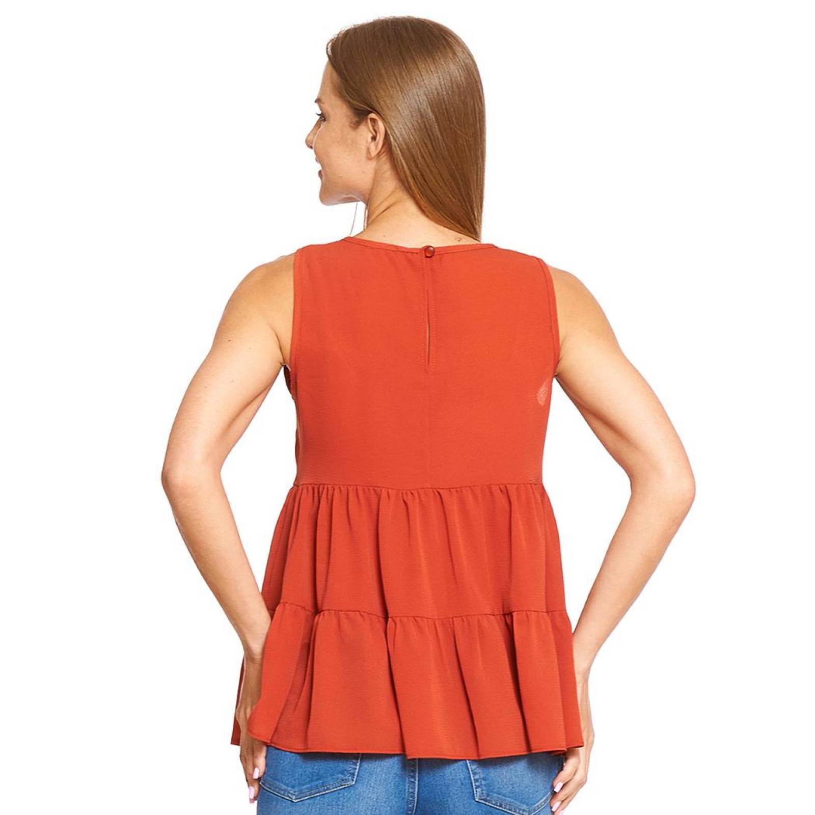 Blusa Mujer Sin Mangas Con Olanes Holgada Casual Shedron 