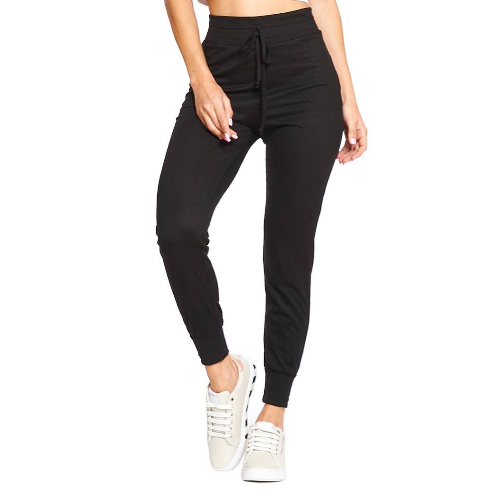 Pantal n Tipo Jogger Mujer Moda Casual Negro Vino 2 piezas