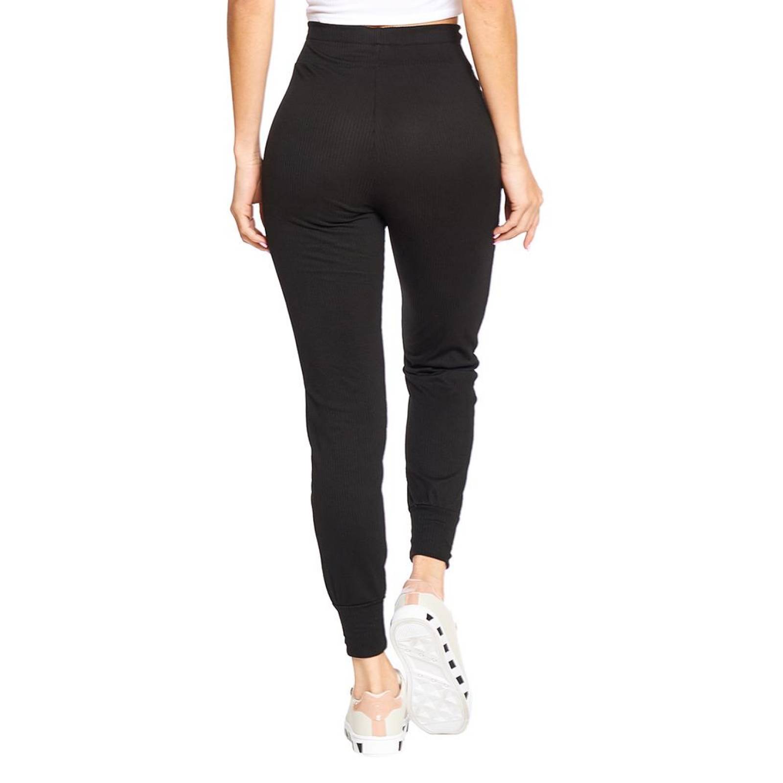 Pantalón Tipo Jogger Mujer Moda Casual Negro Vino 2 piezas 