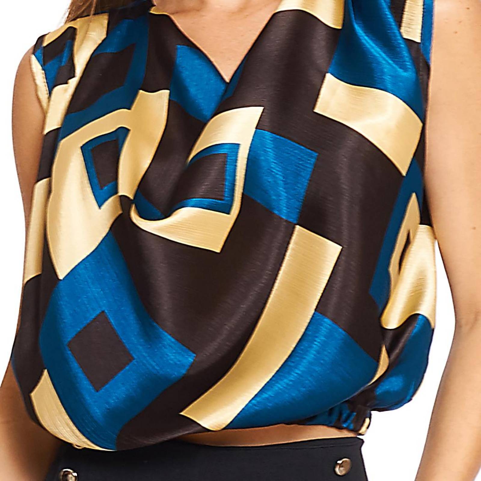 Blusa Mujer Moda Casual Formal Cuello drapeado Multicolor 