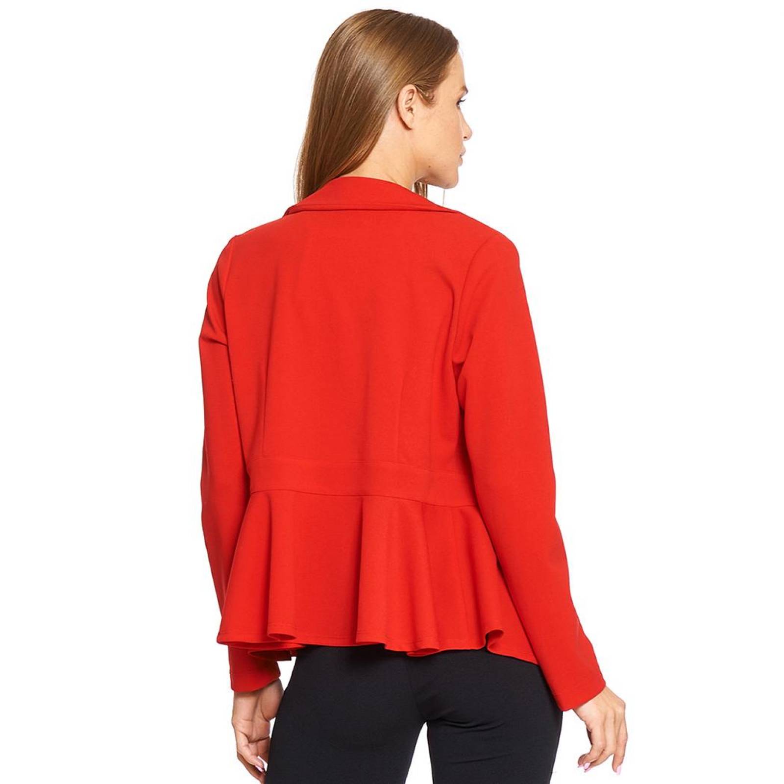 Saco Blazer Corte Peplum Mujer Moda Casual Formal Botón Rojo 