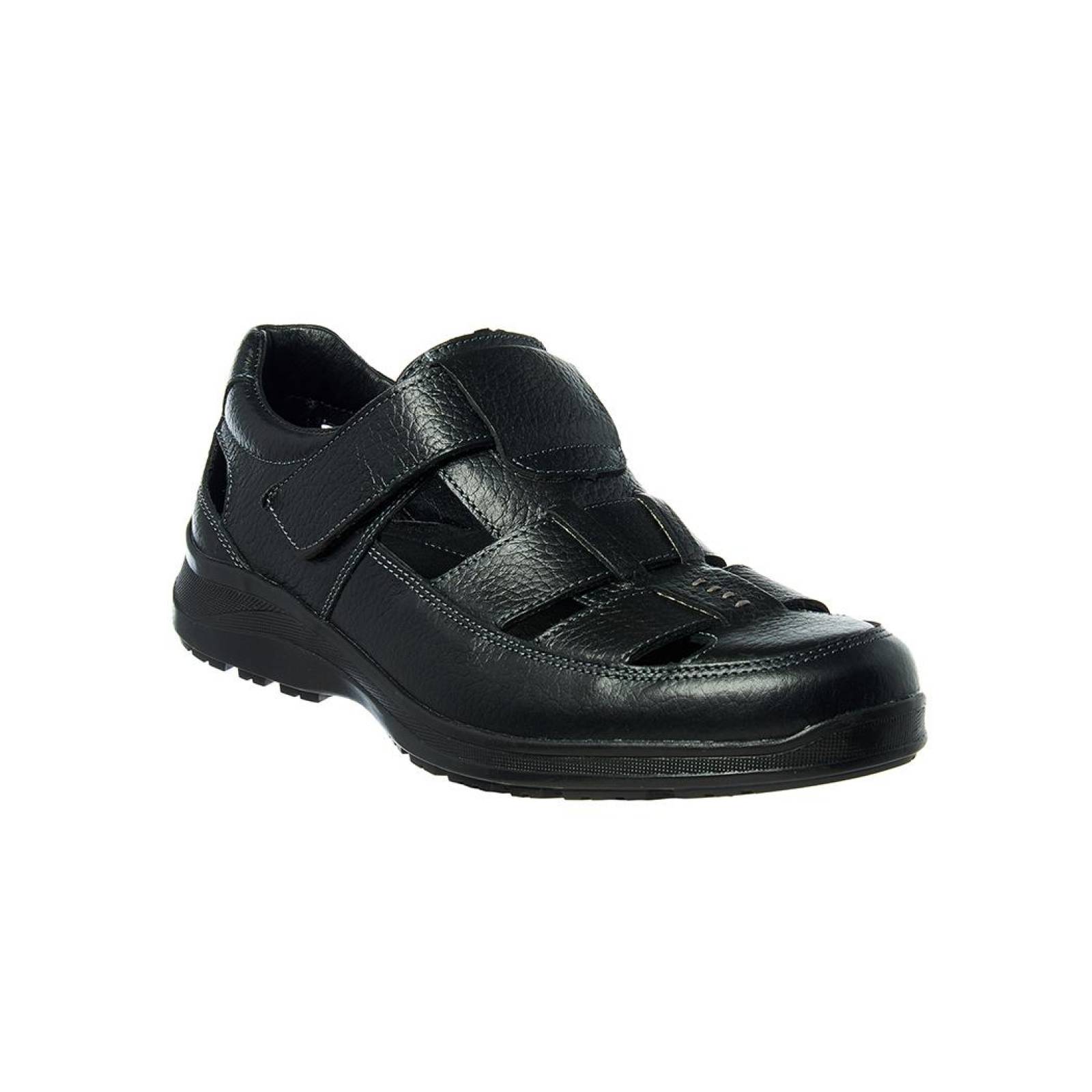 Zapato Huarache Hombre Moda Casual Confort Piel Negro 