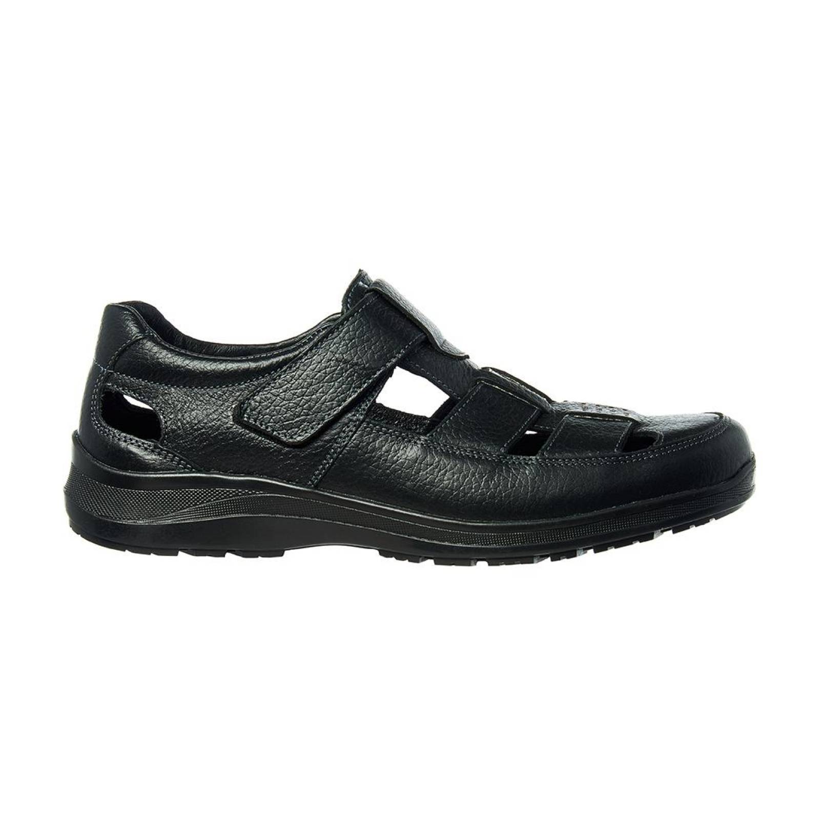 Zapato Huarache Hombre Moda Casual Confort Piel Negro 