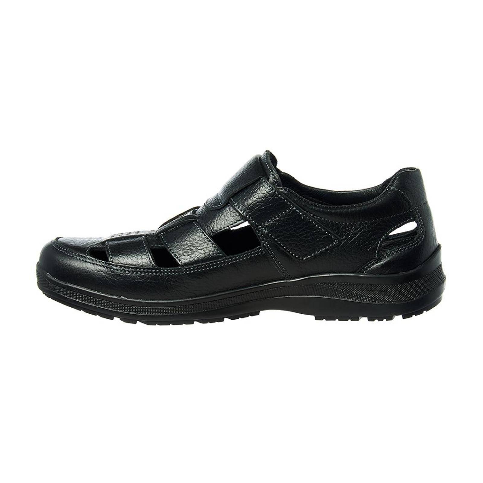 Zapato Huarache Hombre Moda Casual Confort Piel Negro 