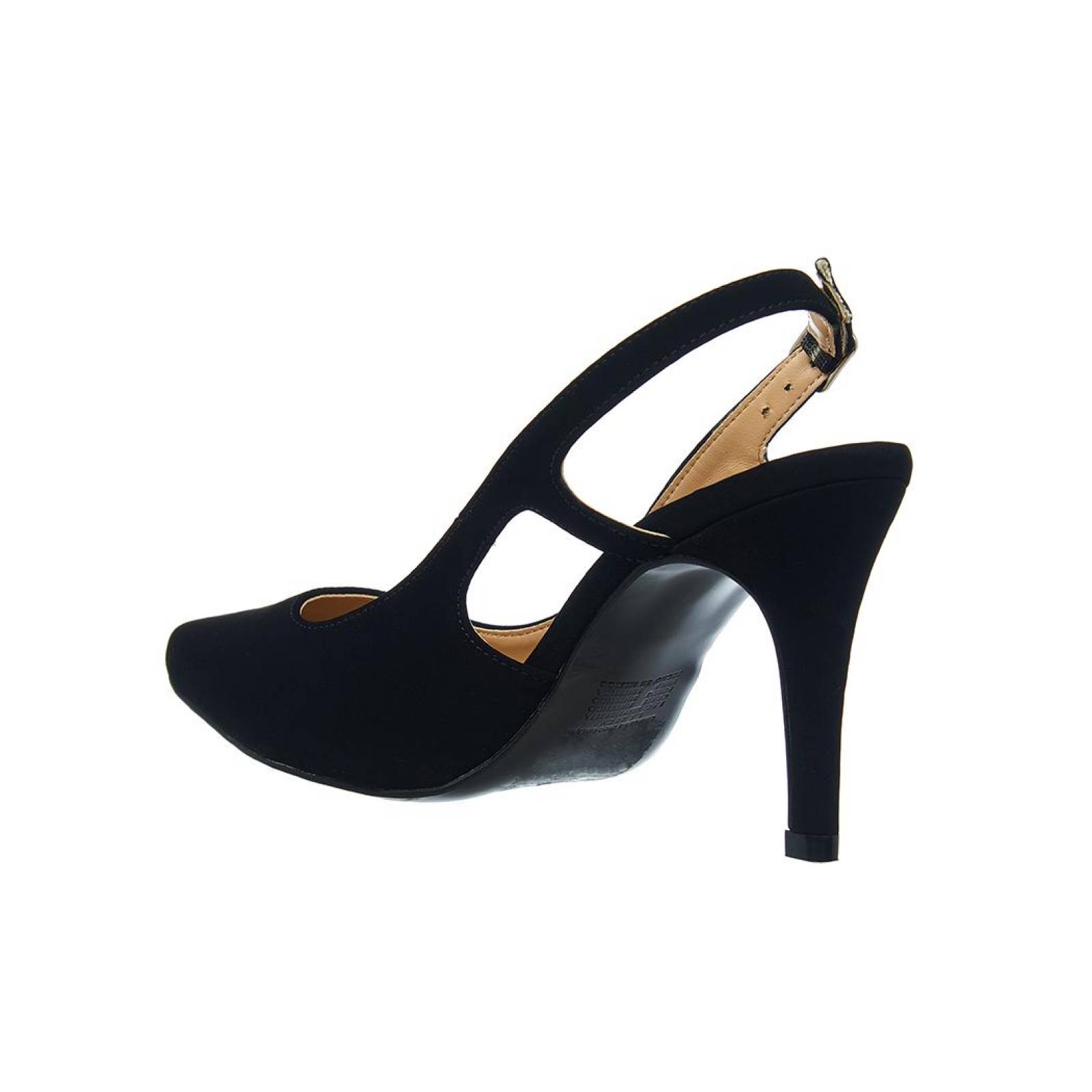 Zapatilla Para Mujer Formales Tipo Ante Negro Tacón Bajo 