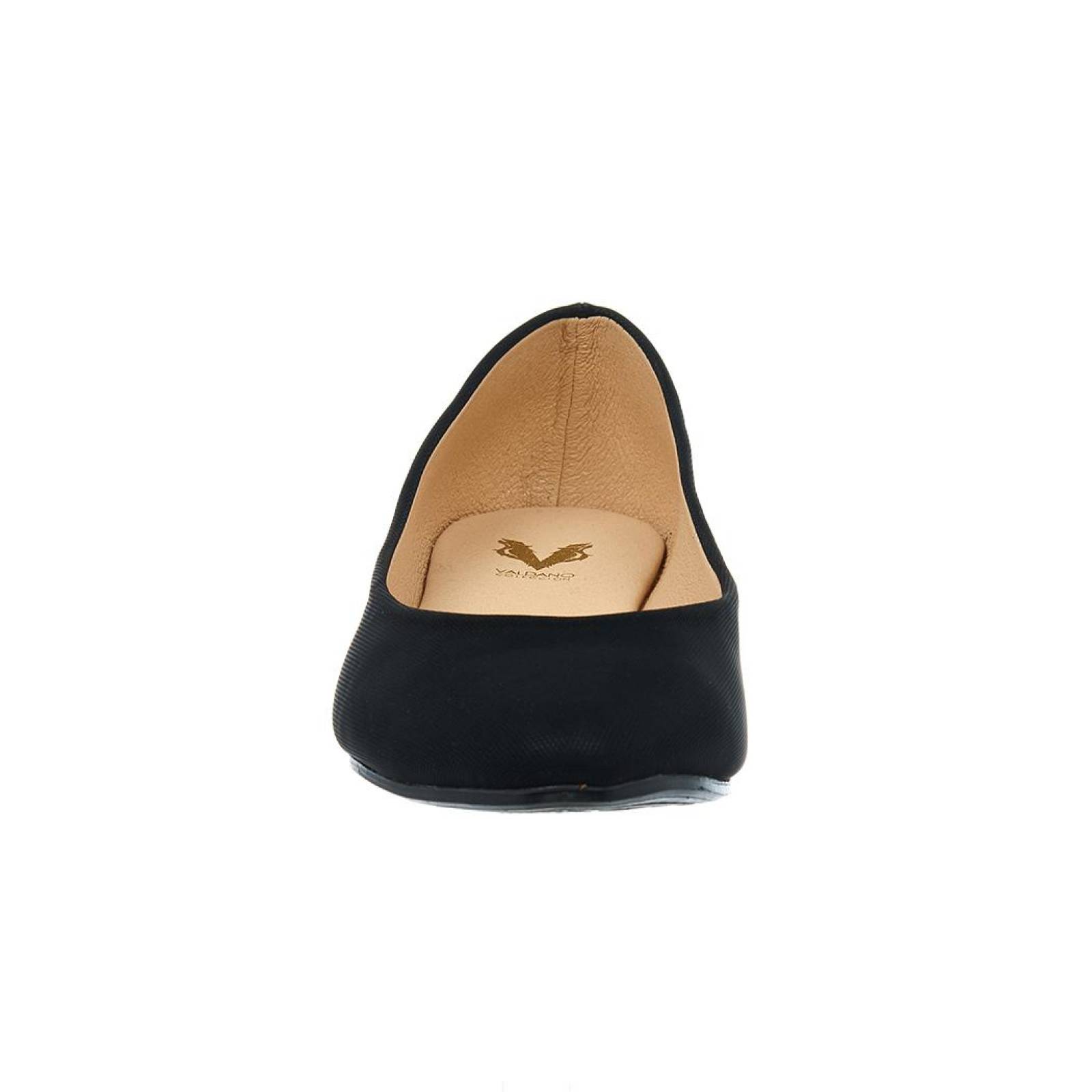 Zapatos Mujer Juvenil Flats De Piso Básicos Tipo Ante Negro 