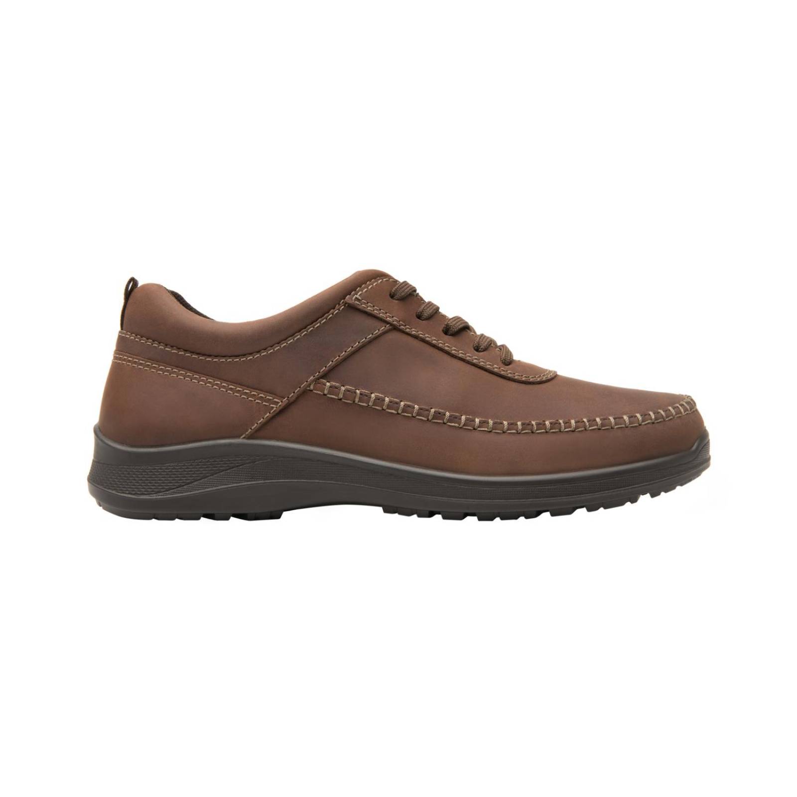 Zapato Oxford Flexi Hombre Moda Casual Confort Piel Café 